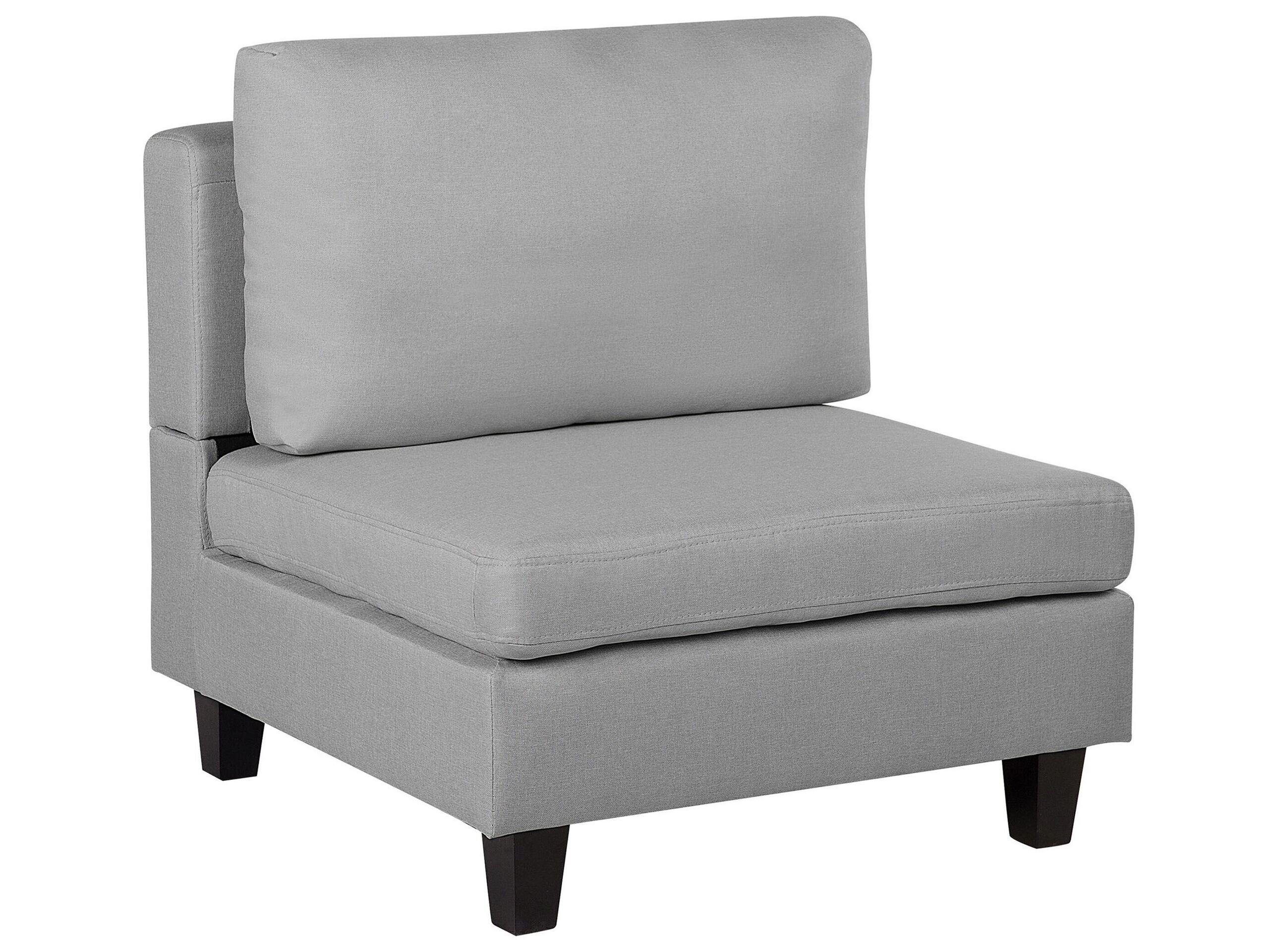 1-Seat Section Light Grey Fabric Upholstered Armchair Module Piece
