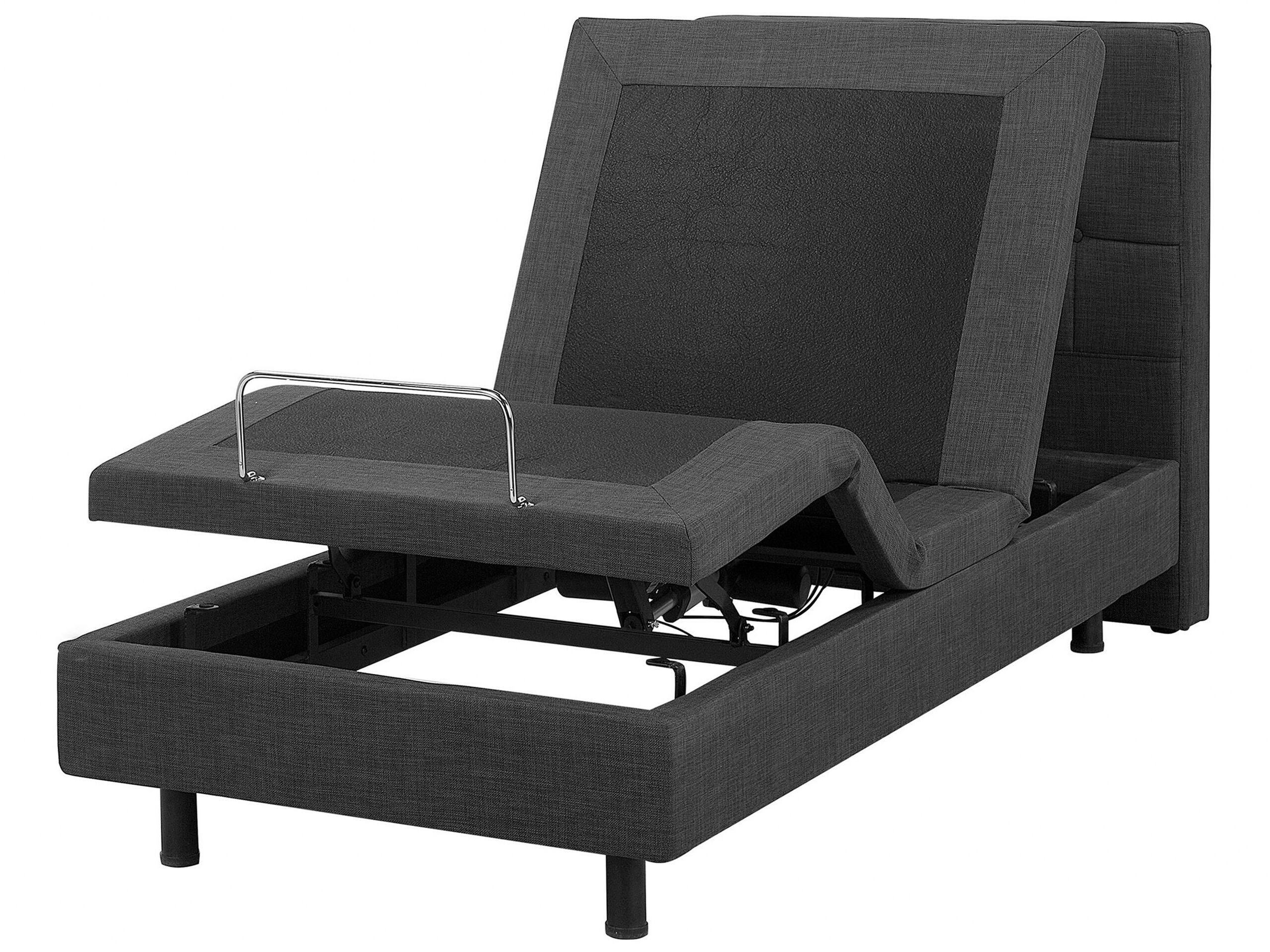 Fabric EU Small Single Adjustable Bed Grey DUKE
