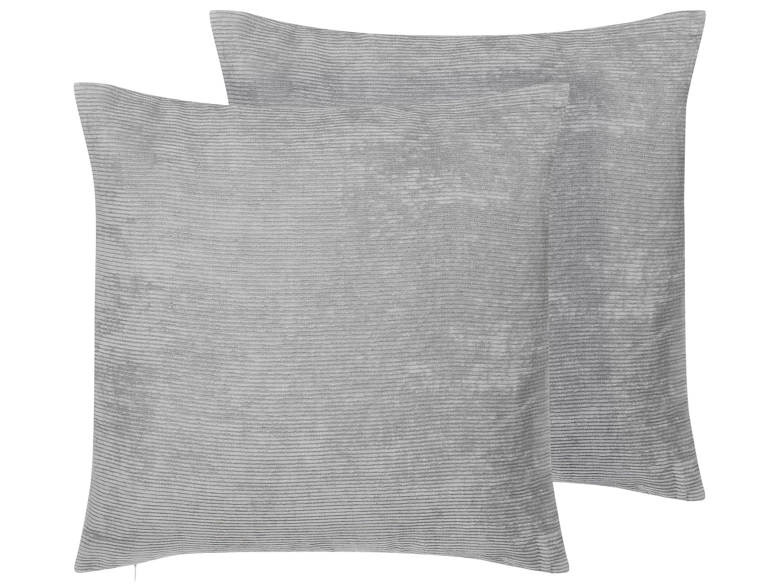 Set of 2 Cord Cushions 45x45cm Grey