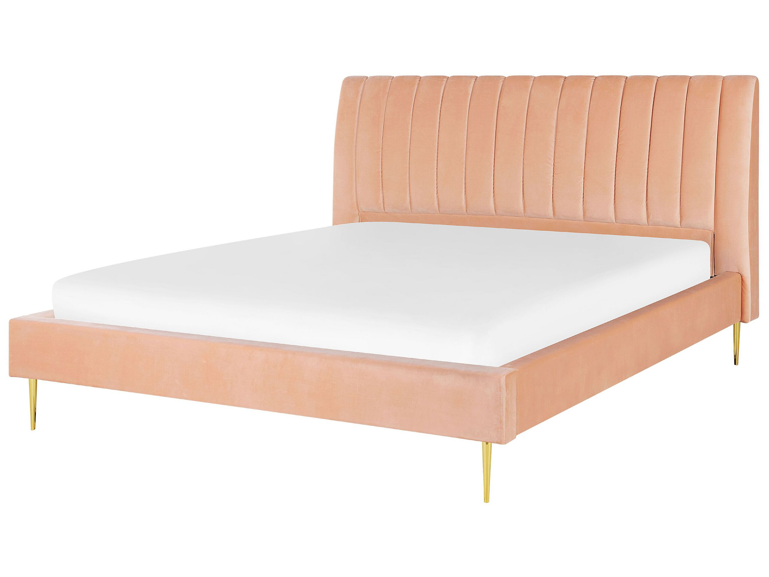 Velvet EU Super King Size Bed Peach MARVILLE