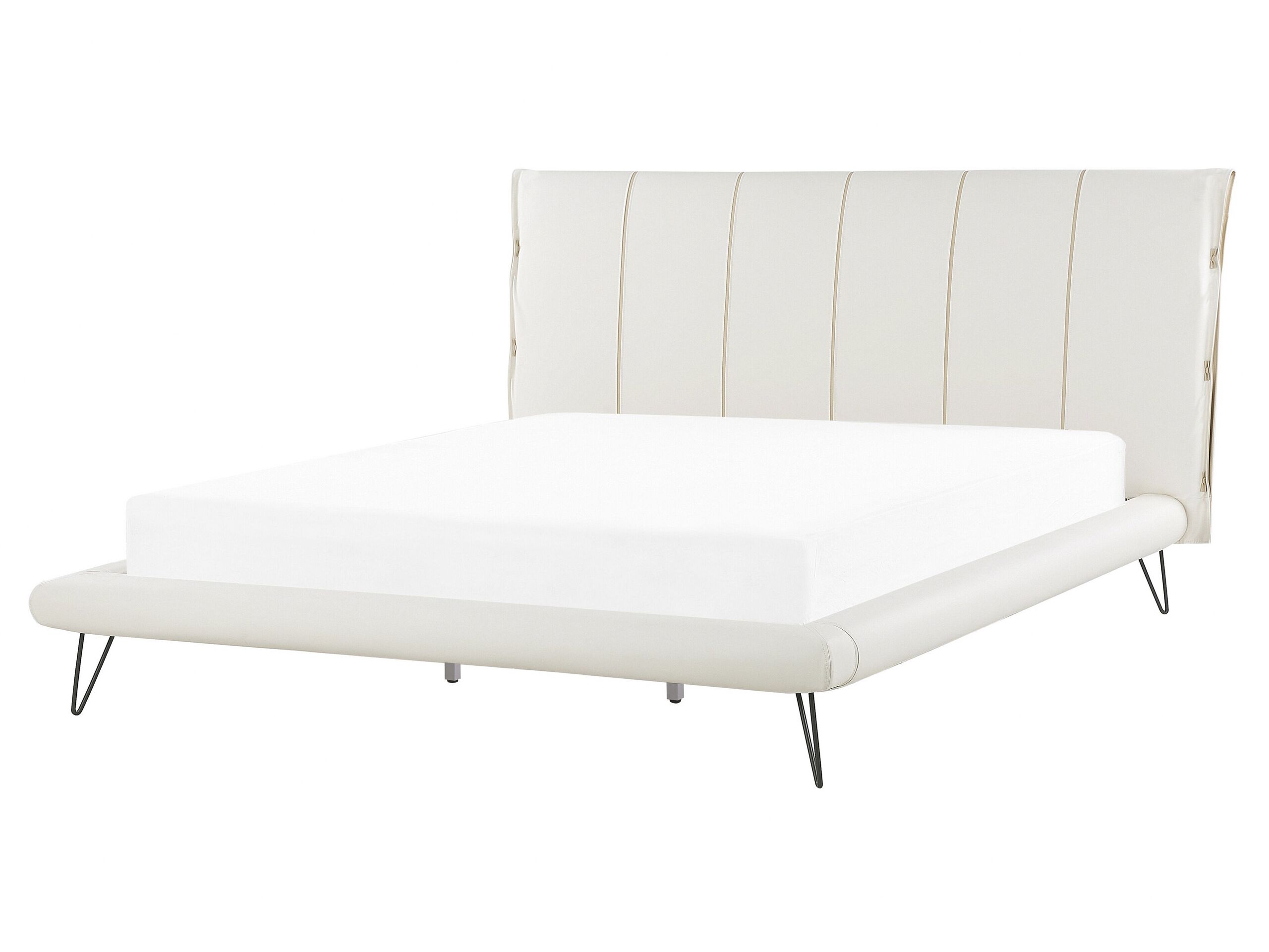 Faux Leather EU King Size Bed White BETIN
