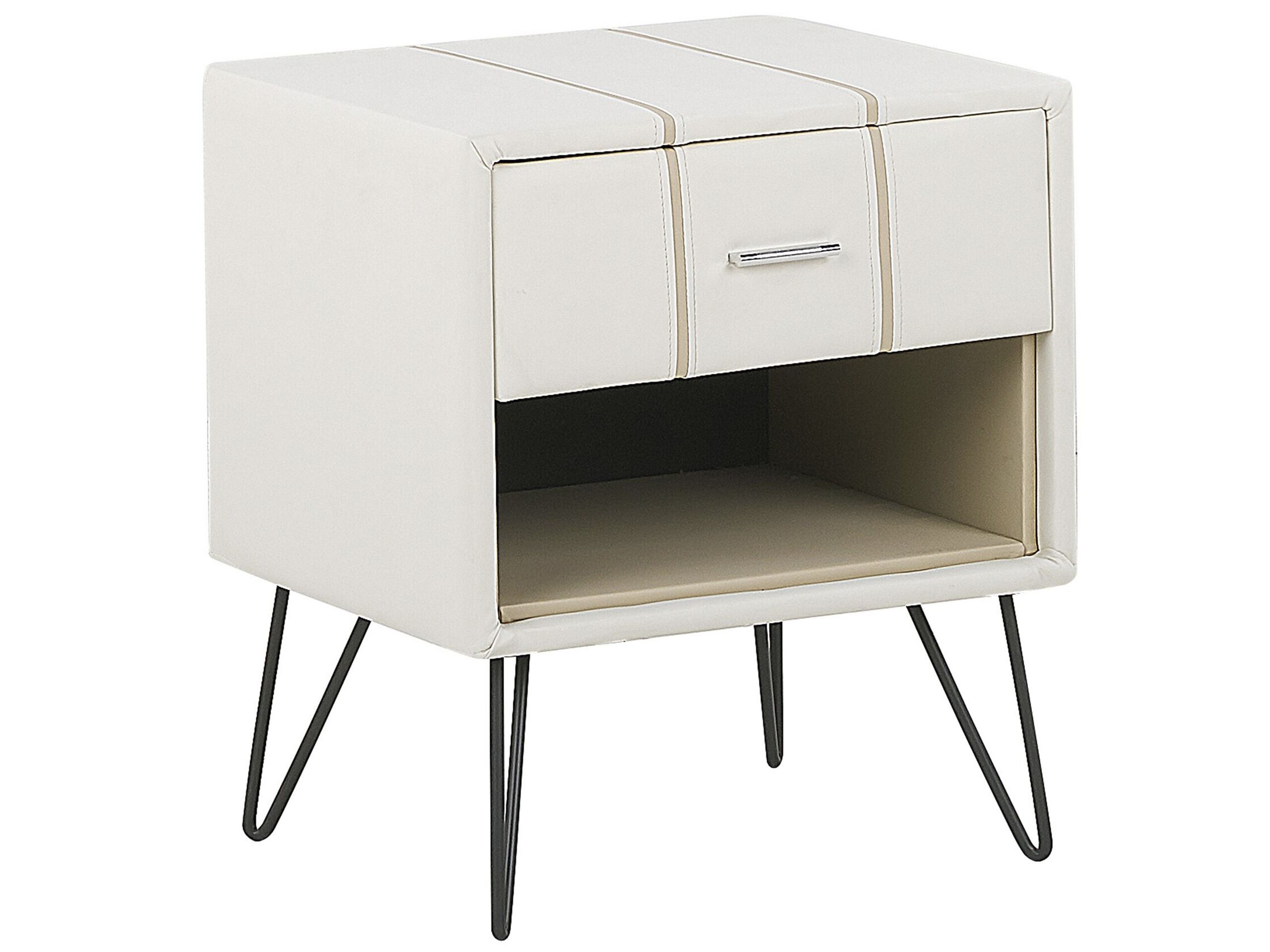 Bedside Table - BEXLEY Nightstand White 48cm
