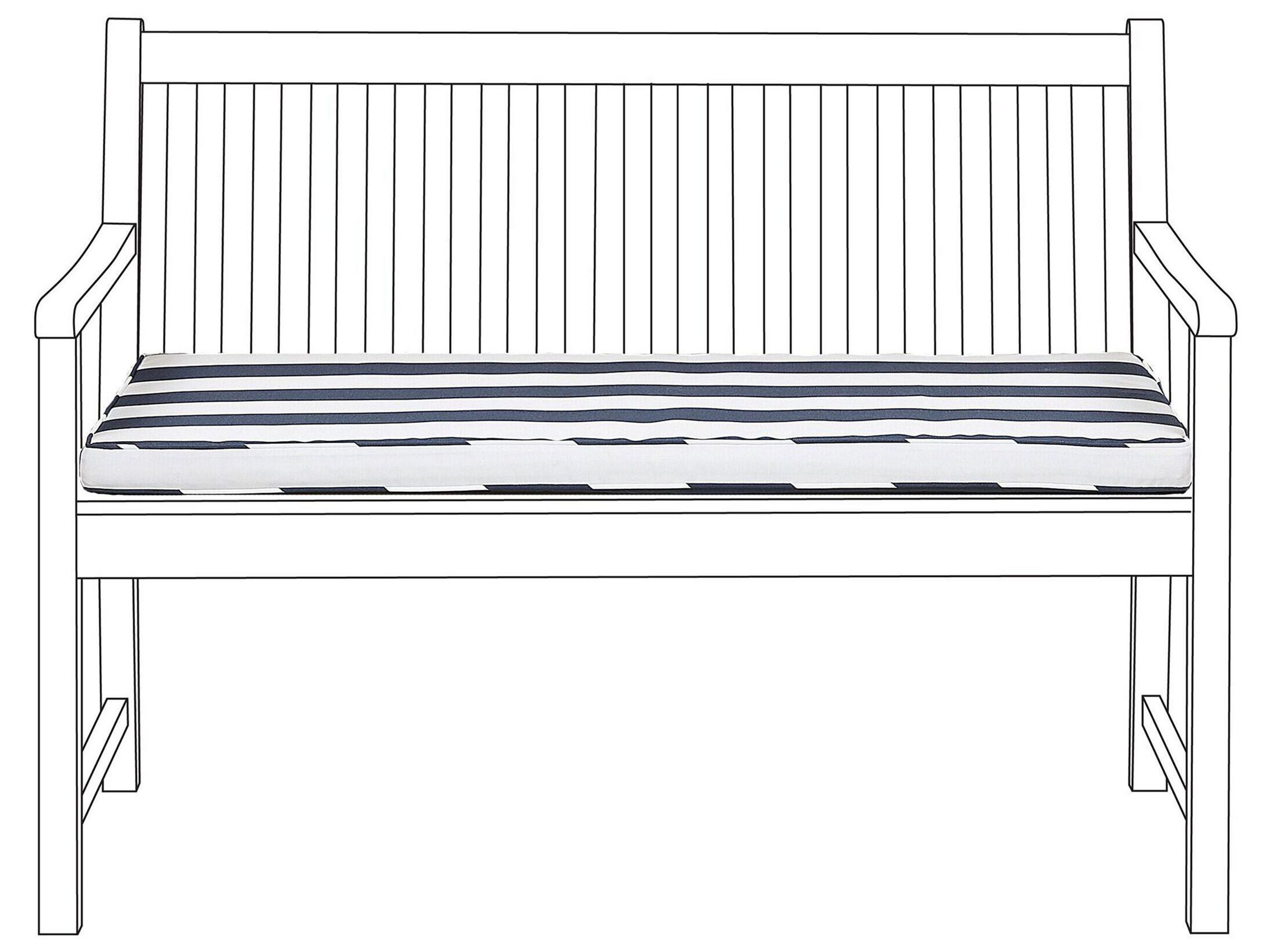 Bench Seat Pad Cushion 112 x 54 cm Blue and White VIVARA