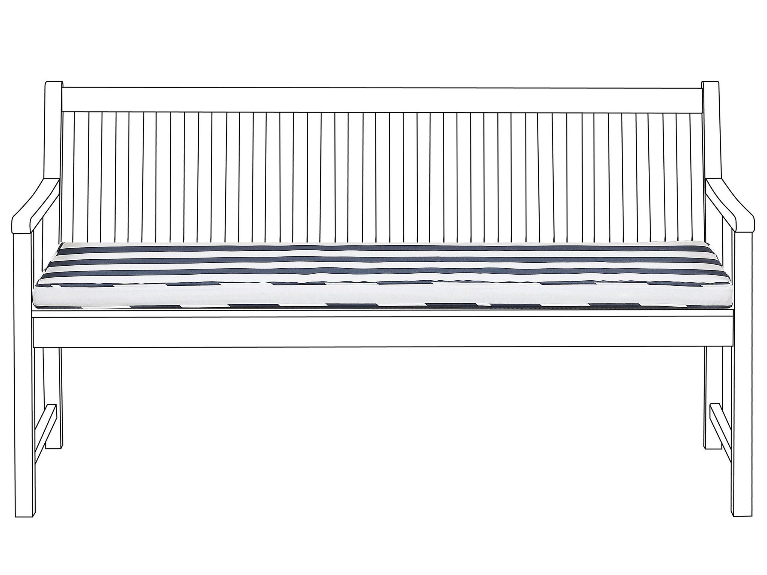 Bench Seat Pad Cushion 152 x 54 cm Blue and White VIVARA