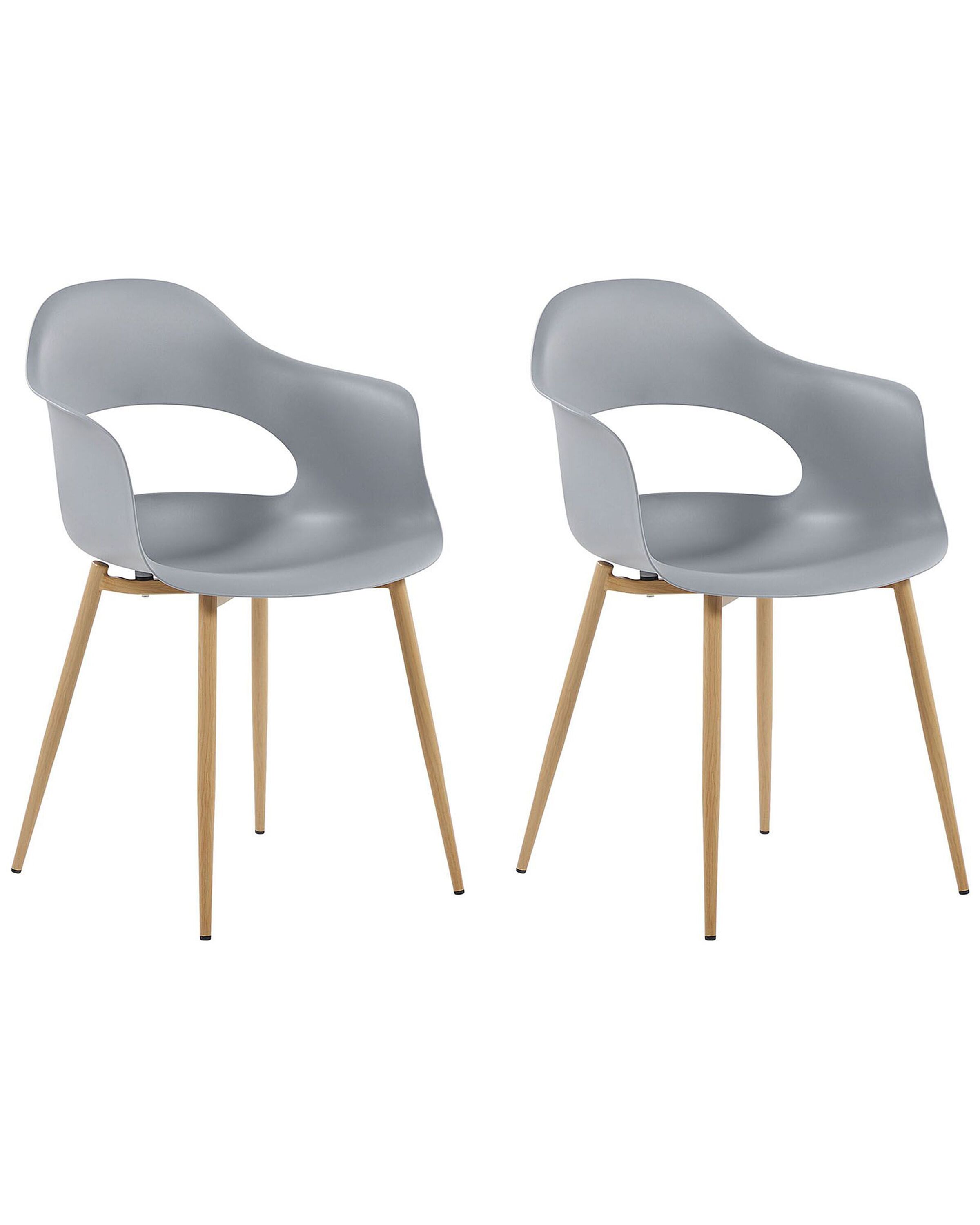 Set of 2 Dining Chairs Grey UTICA
