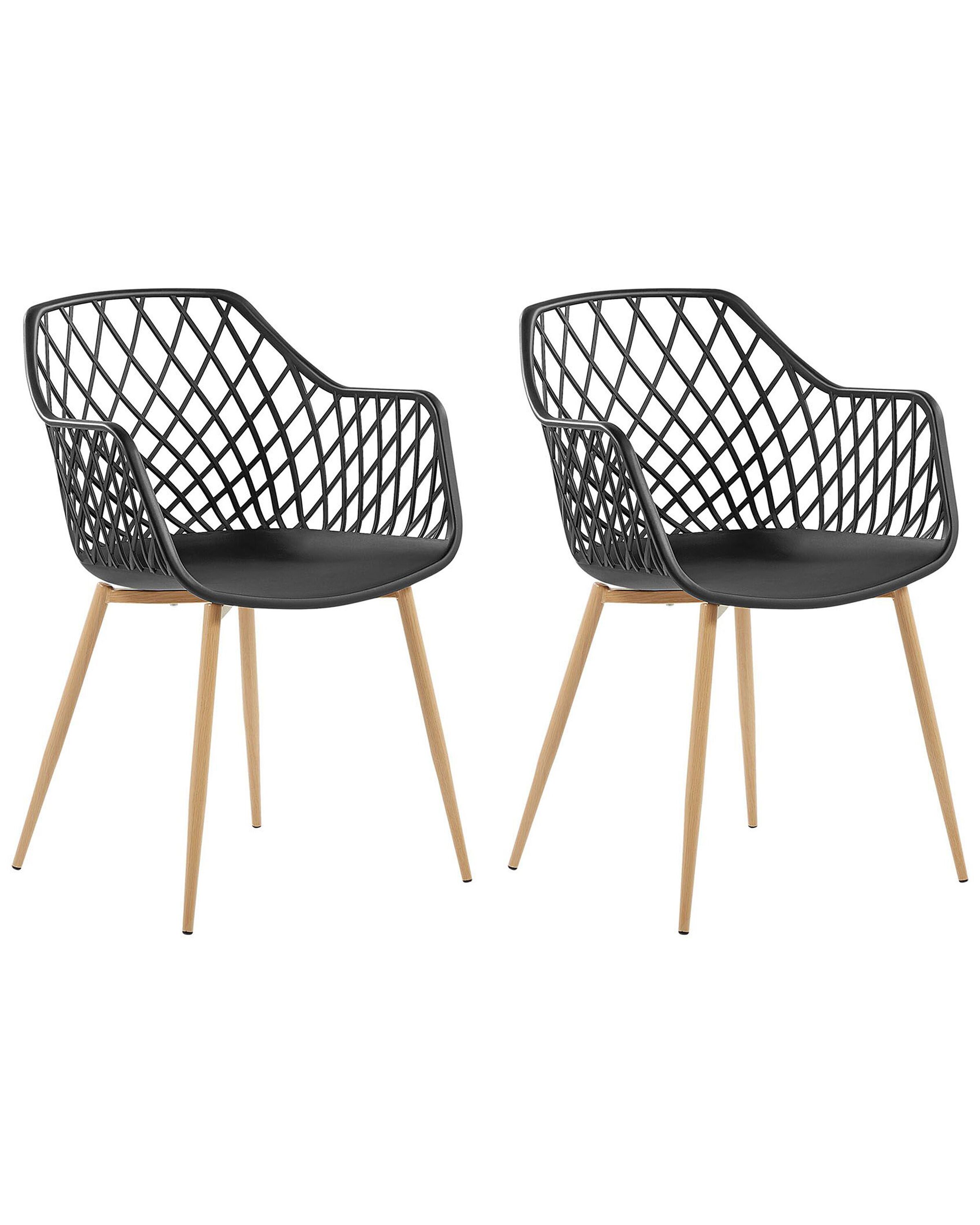 Set of 2 Dining Chairs Black NASHUA