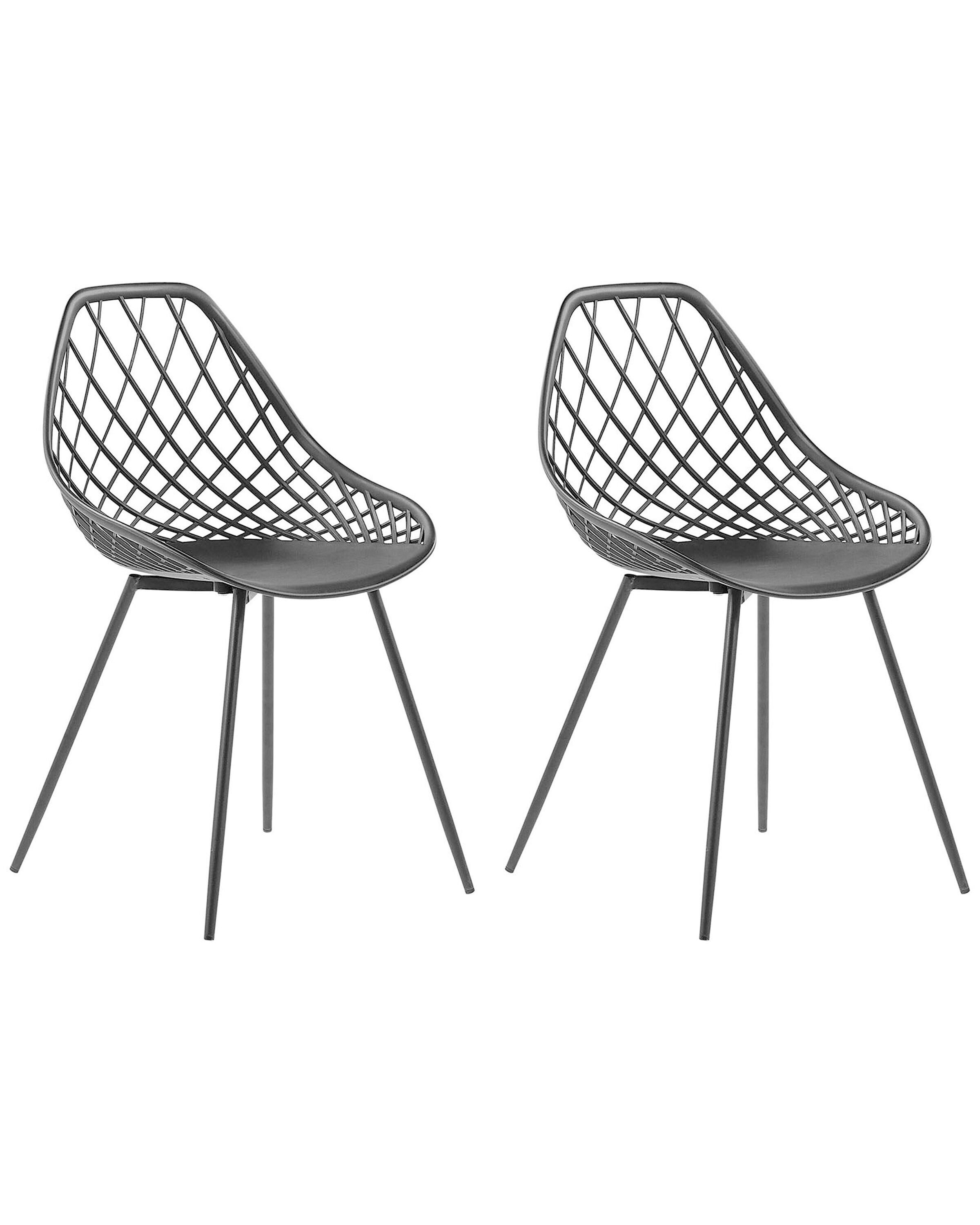 Set of 2 Dining Chairs Black CANTON