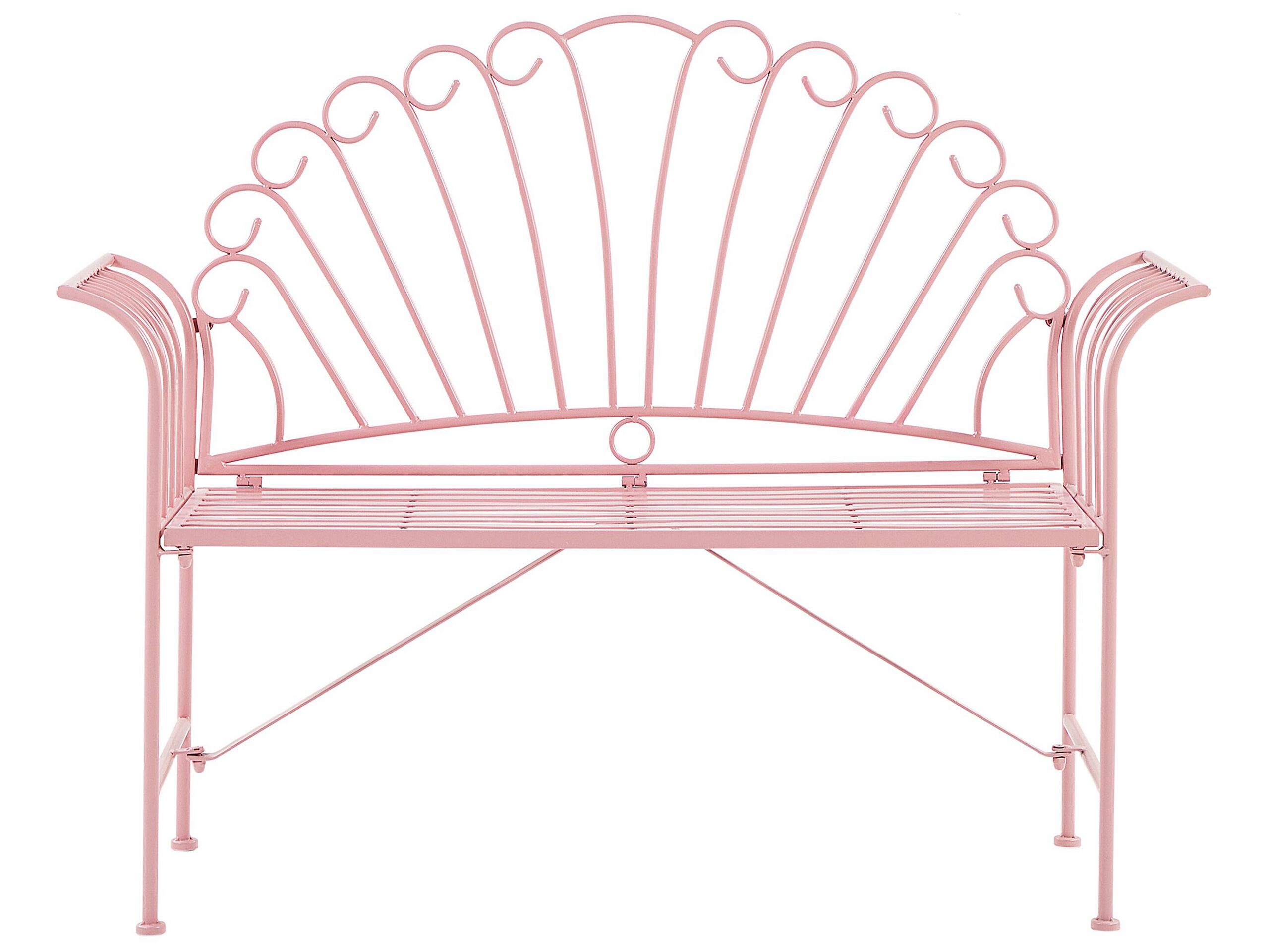 Metal Garden Bench Pink 125 cm CAVINIA