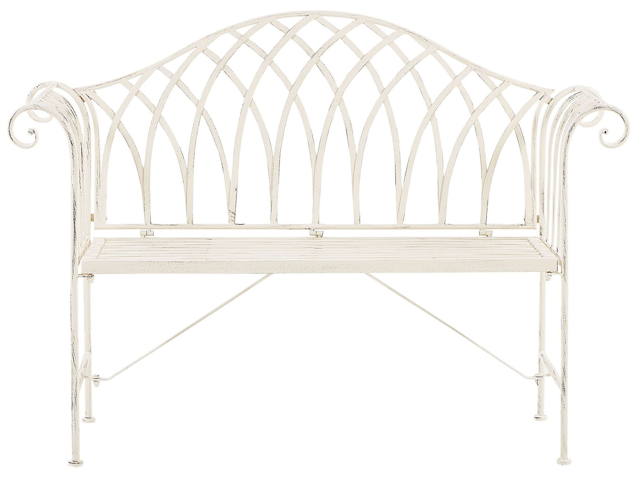 Metal Garden Bench 130 cm White MILAZZO