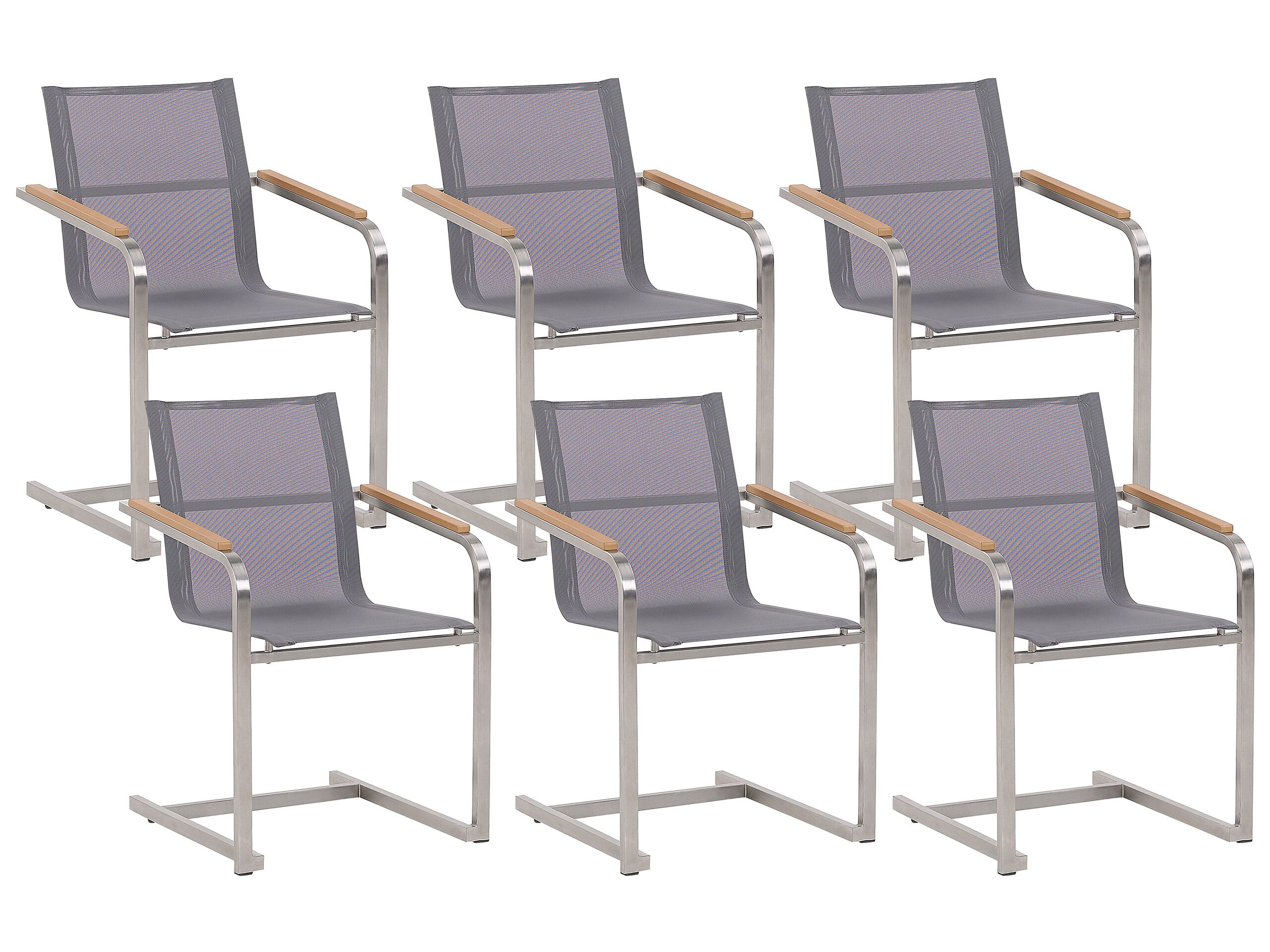 Set of 6 Garden Chairs Grey COSOLETO