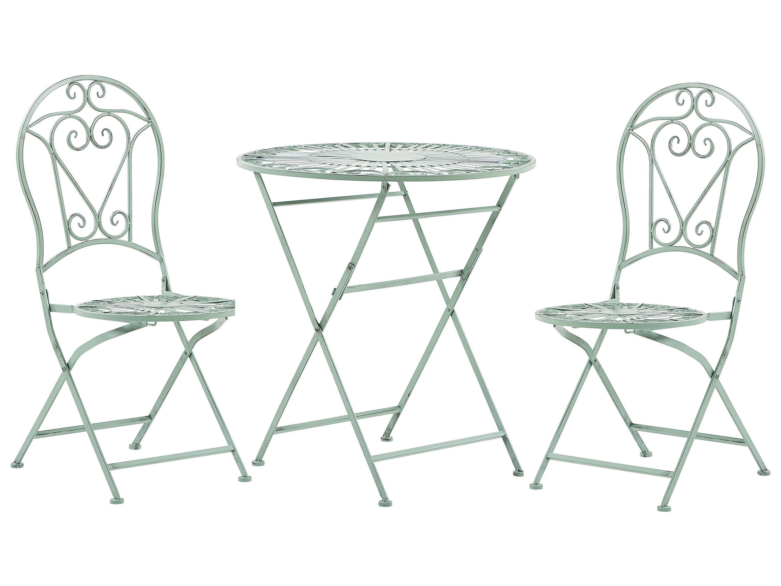 Metal Garden Bistro Set Green TRENTO