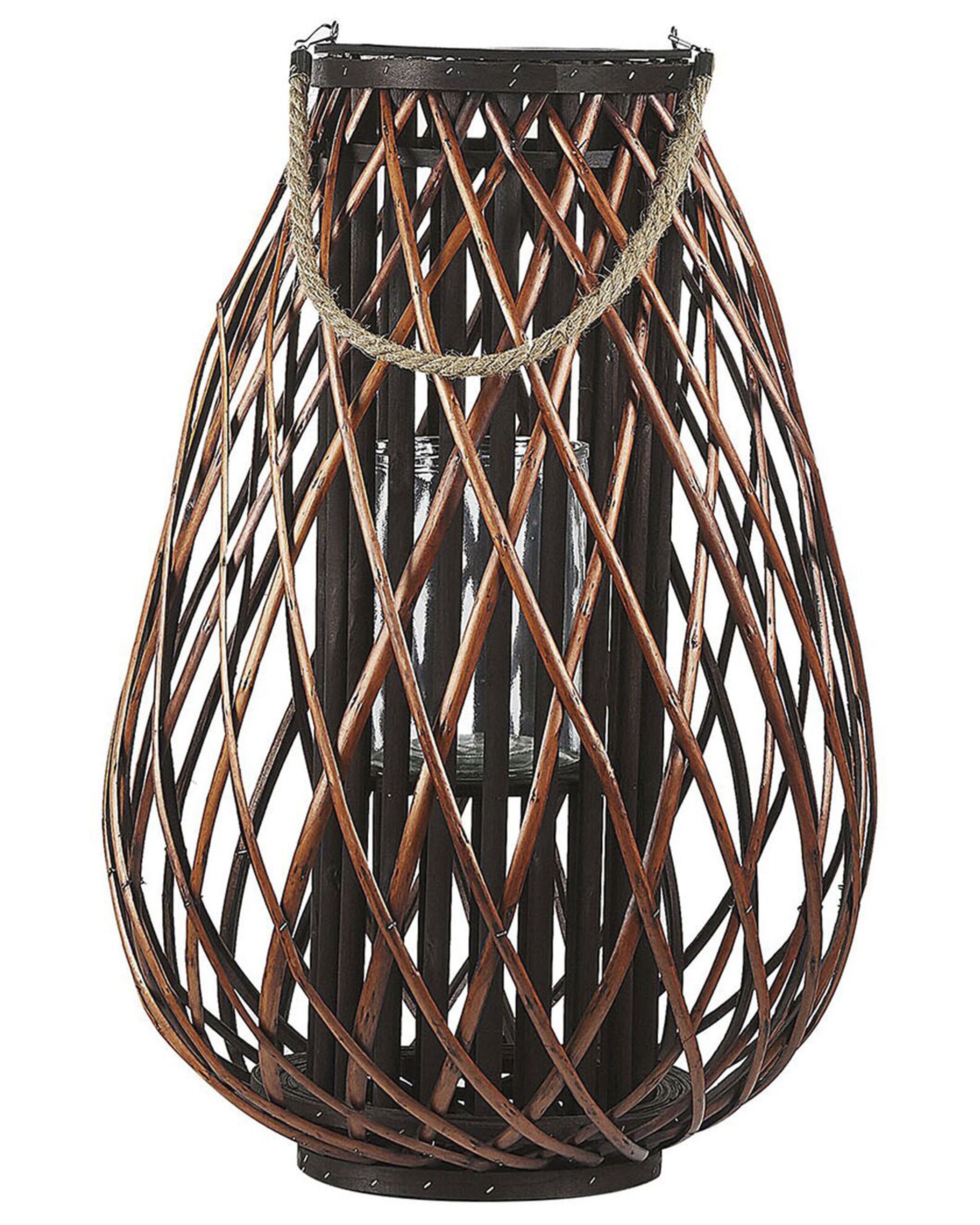 Wooden Candle Lantern 60 cm Brown KIUSIU
