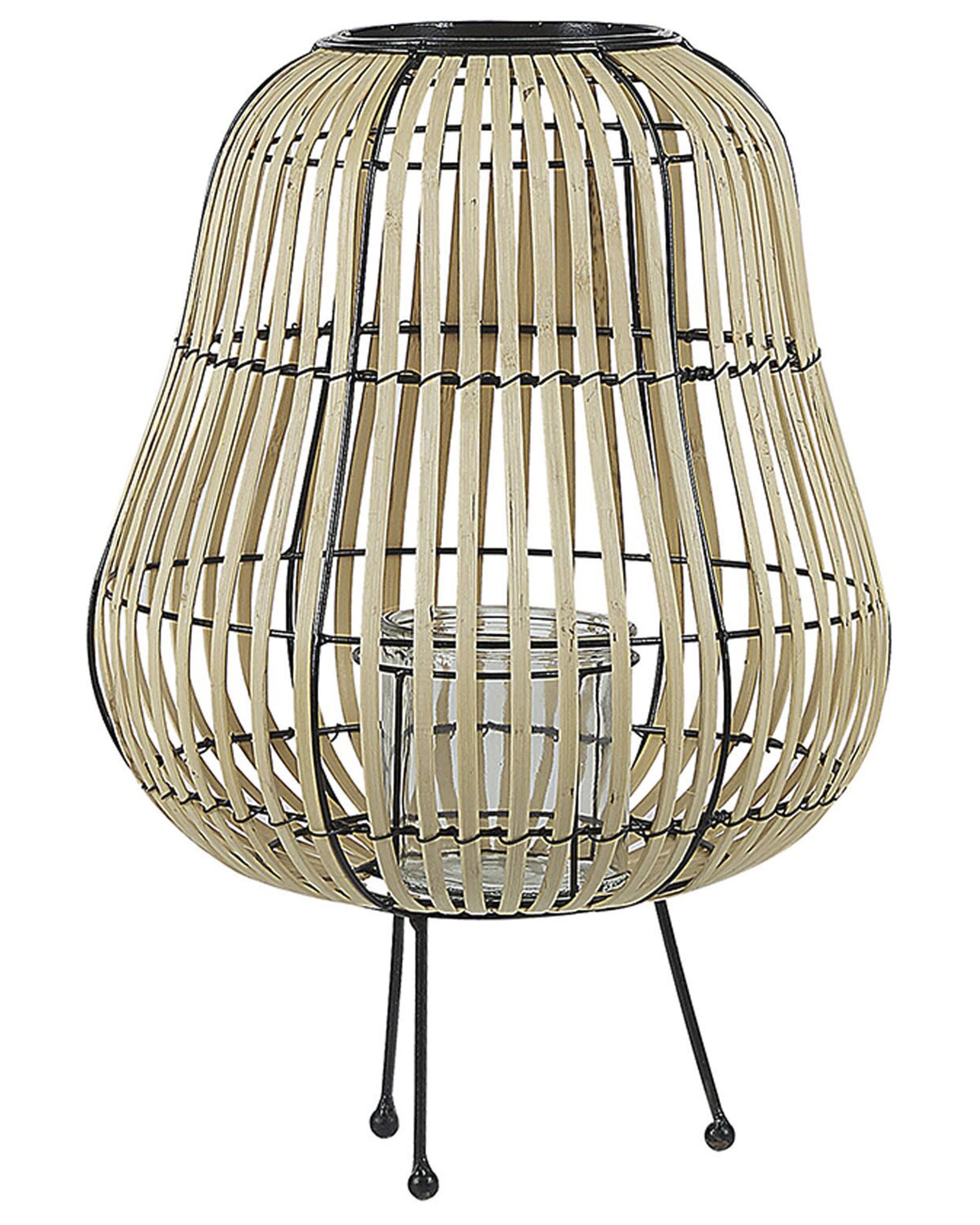Wooden Candle Lantern 44 cm Natural BERKNER