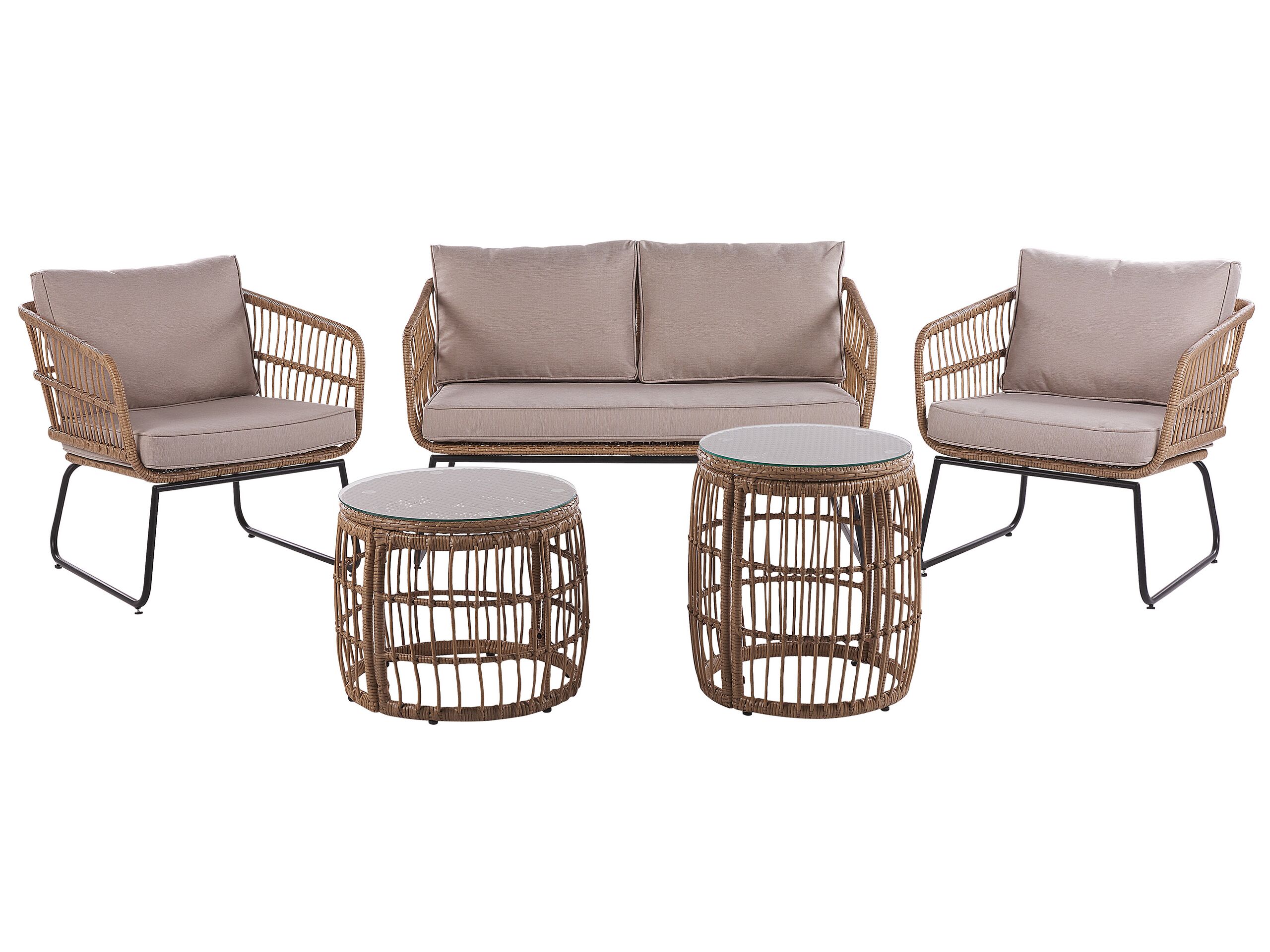 4 Seater Garden Sofa Set Beige RAVELLO