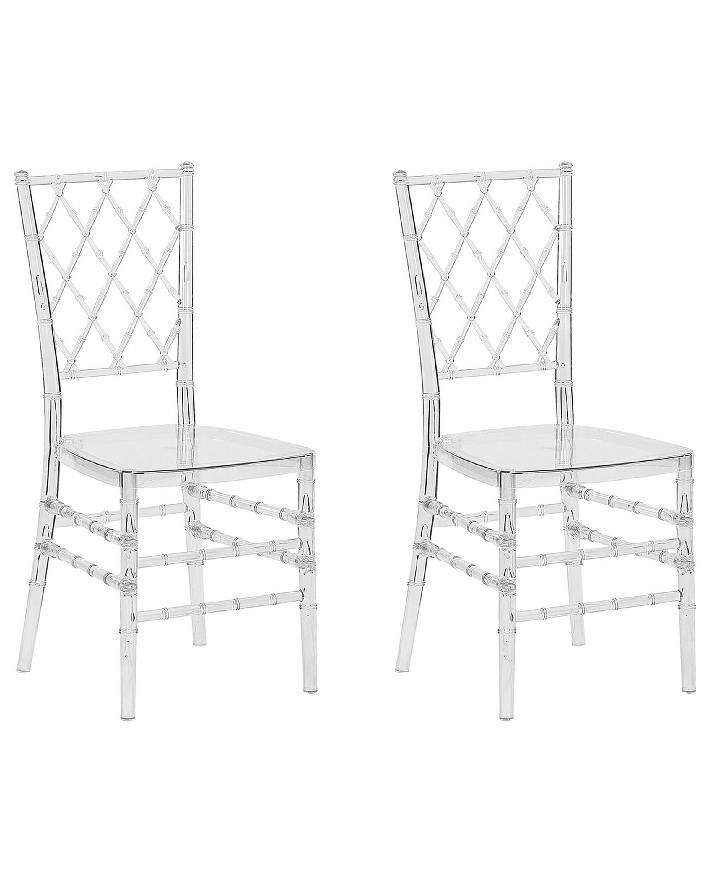 Set of 2 Accent Chairs Transparent CLARION