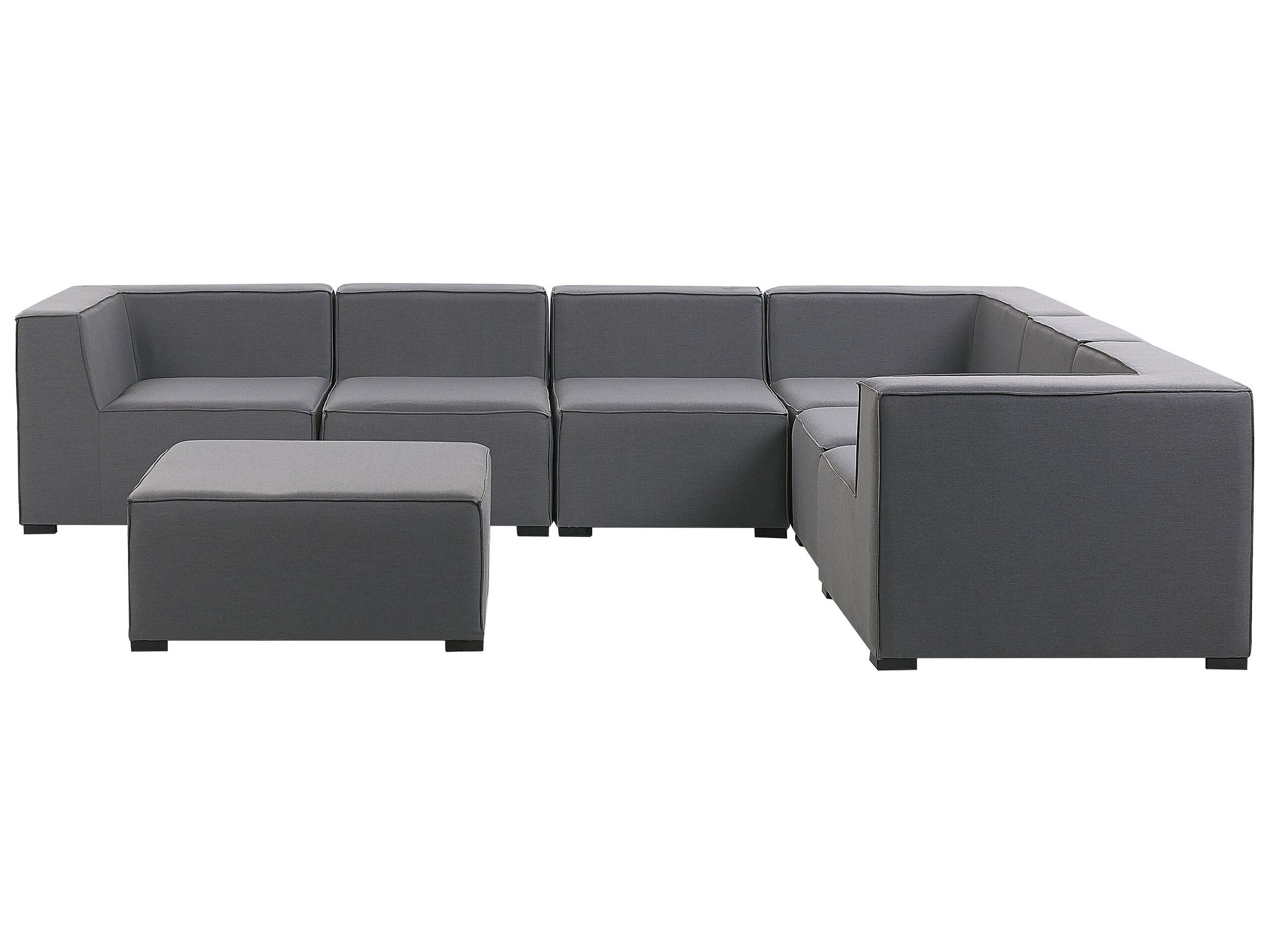 Left Hand 7 Seater Modular Garden Corner Sofa Set Grey AREZZO