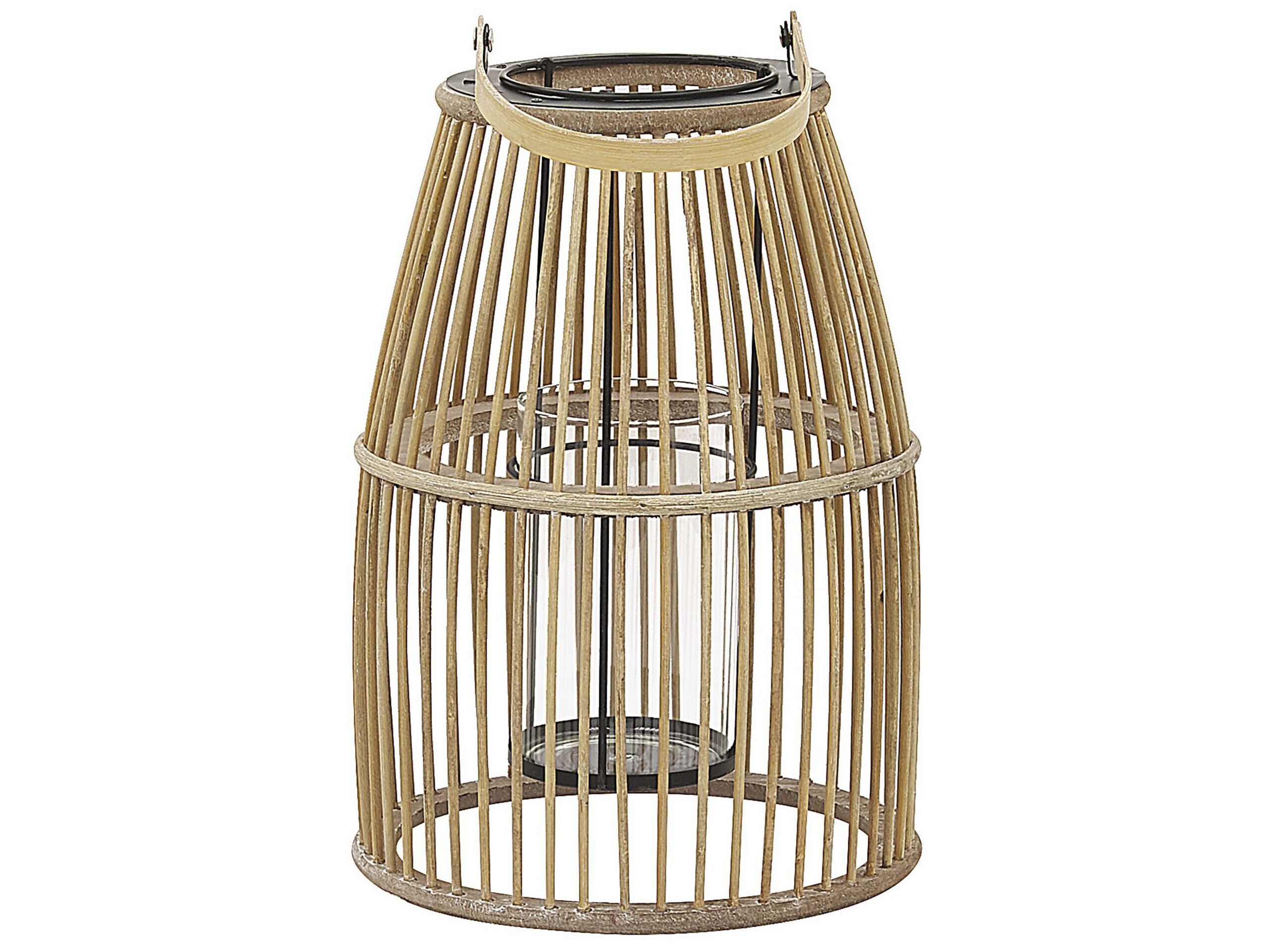 Bamboo Candle Lantern 32 cm Beige HOSTE