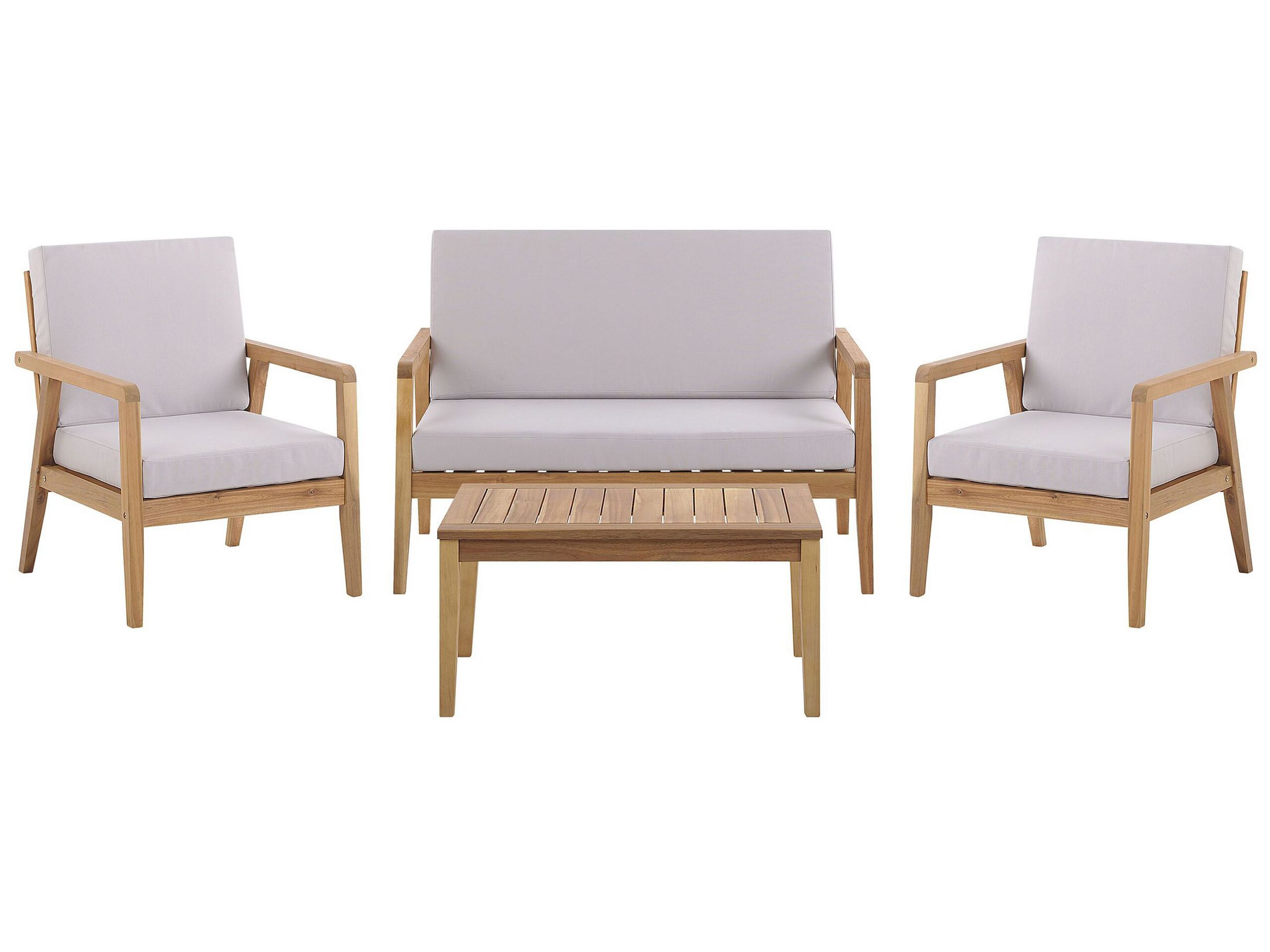 4 Seater Acacia Wood Garden Sofa Set Taupe PALLANO