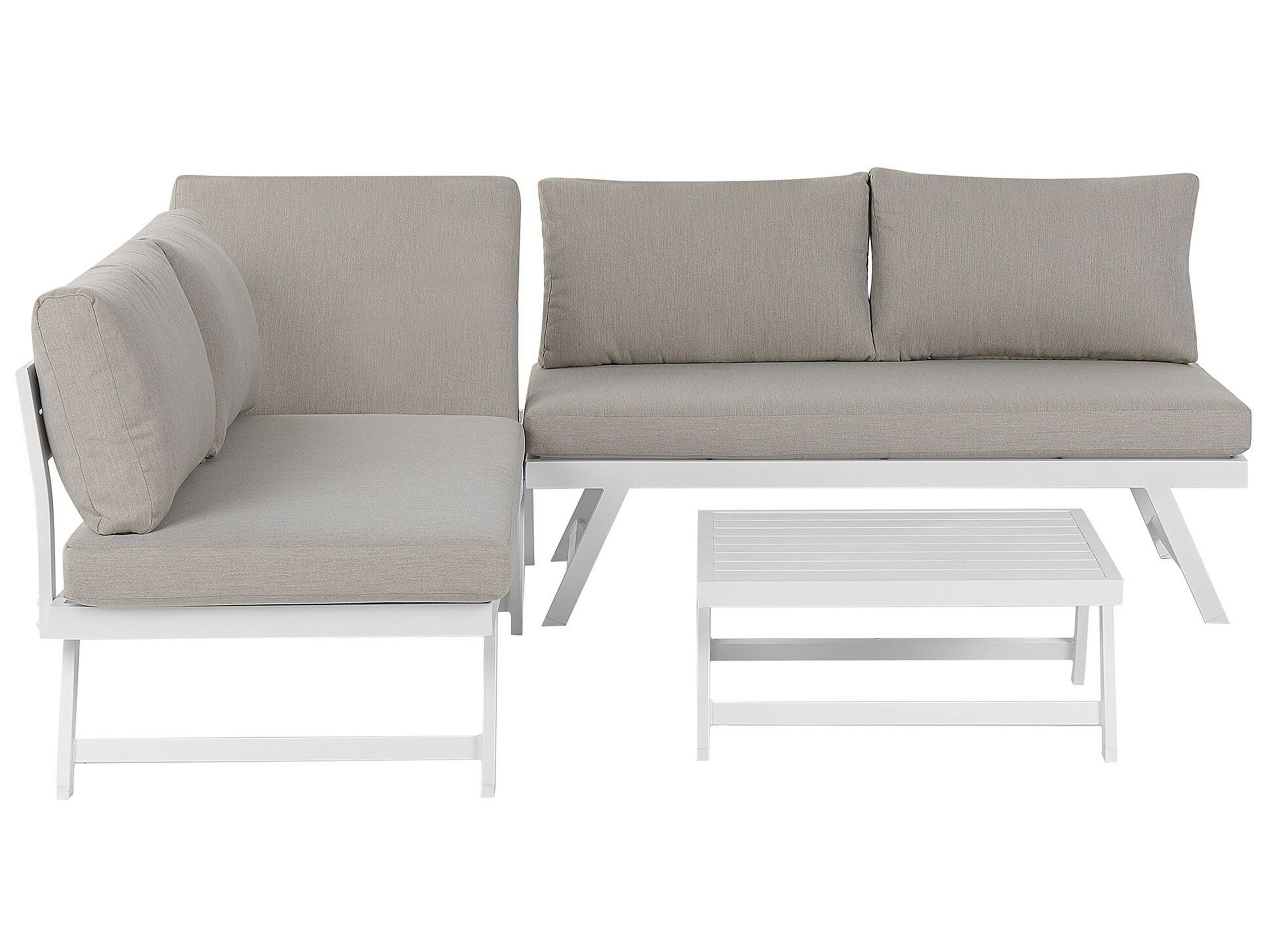 5 Seater Aluminium Garden Corner Sofa Set Taupe COCCORINO