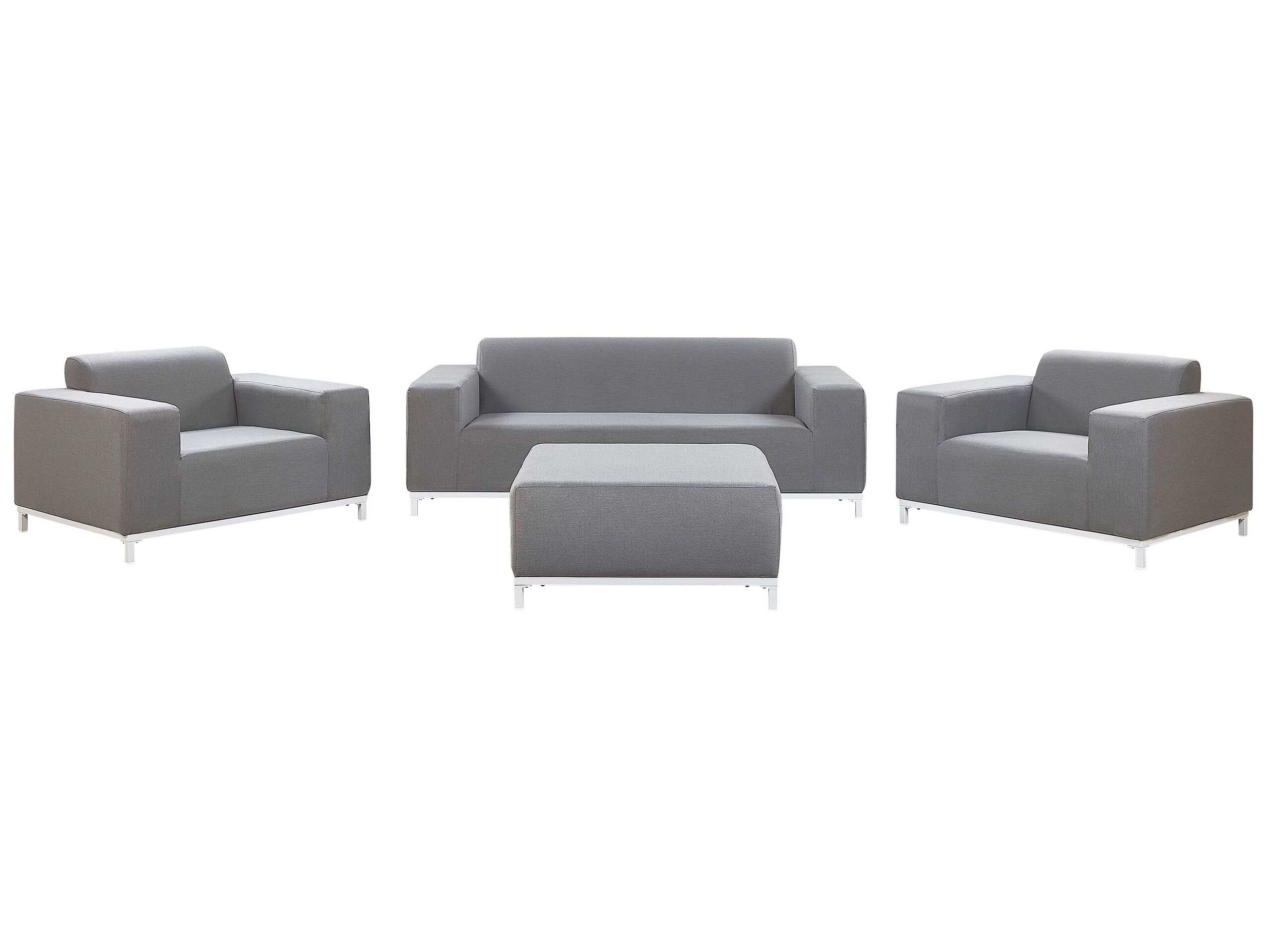 5 Seater Garden Sofa Set Grey with White ROVIGO