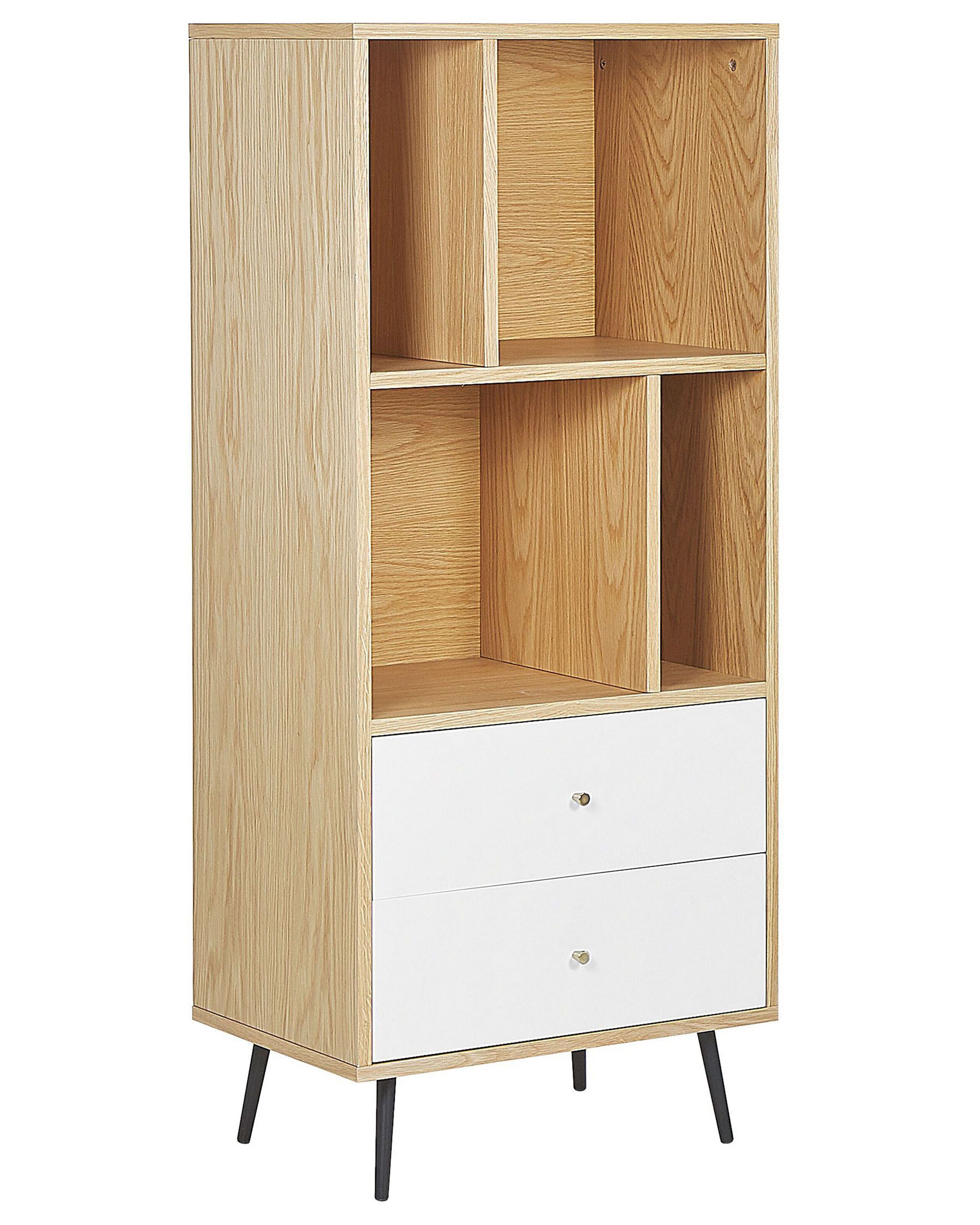 Bookcase Light Wood and White RICHMOND