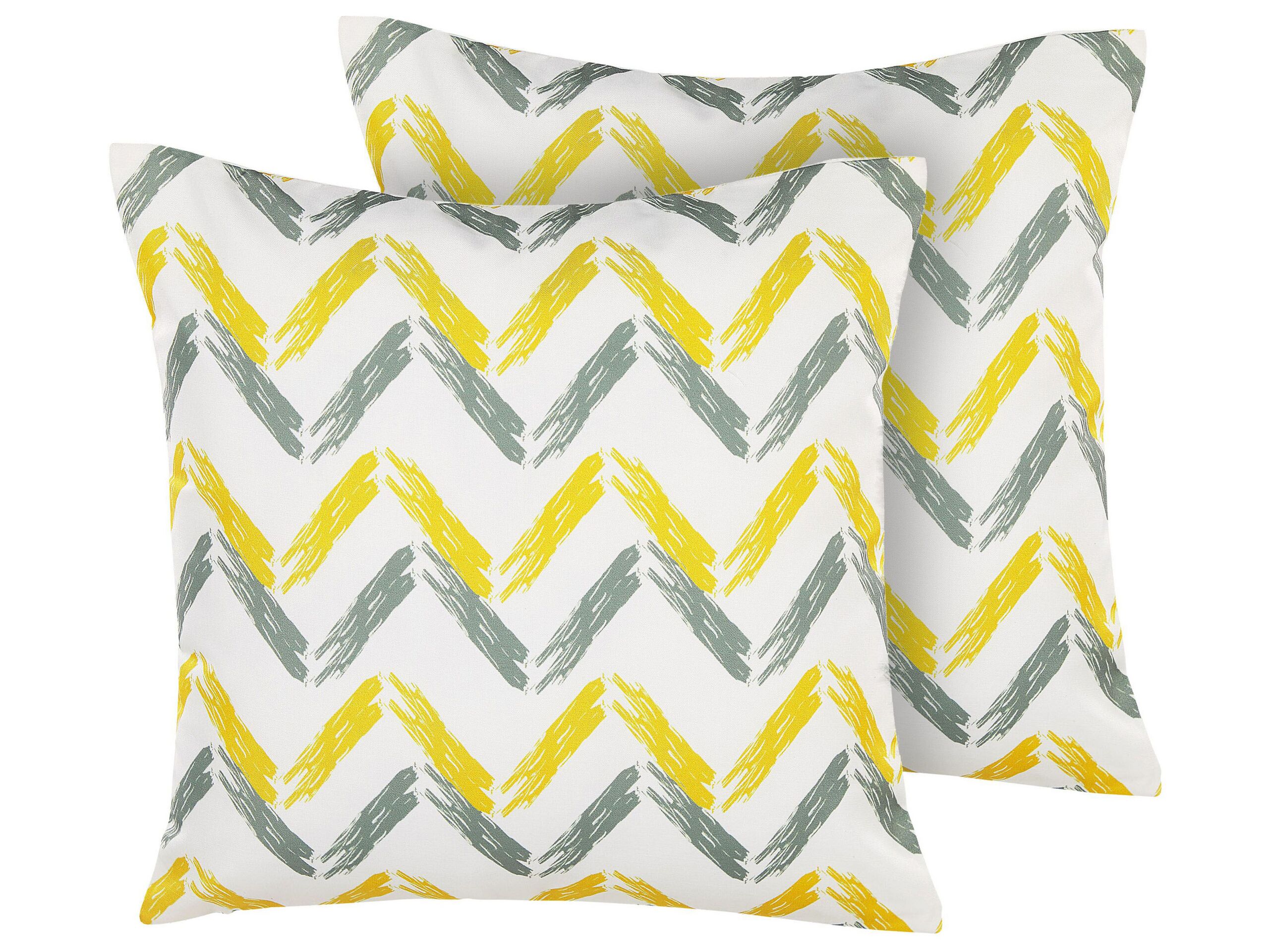 Set of 2 Outdoor Cushions Chevron Pattern 45 x 45 cm Multicolour AFFILE
