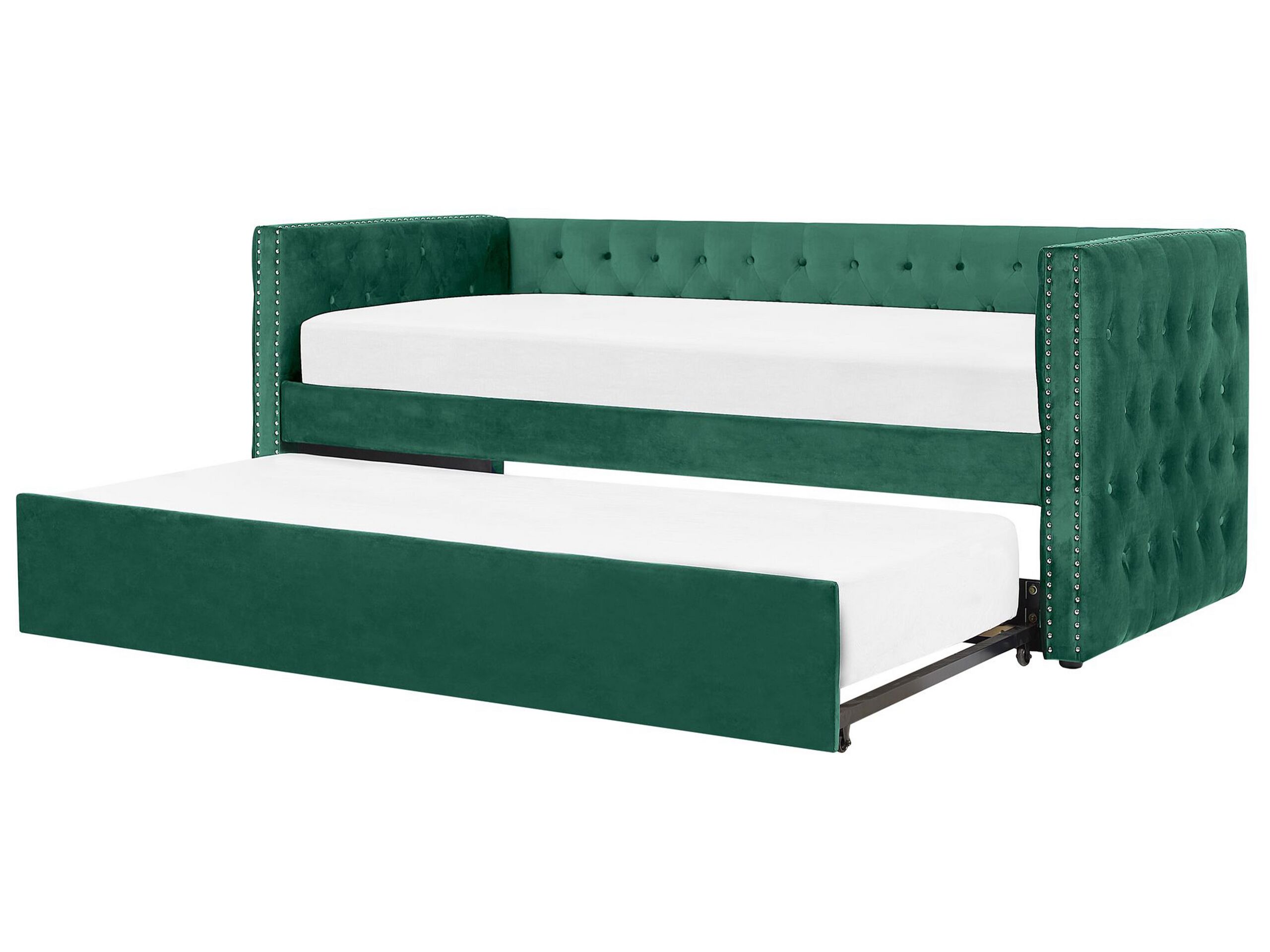 Velvet EU Single Trundle Bed Green GASSIN