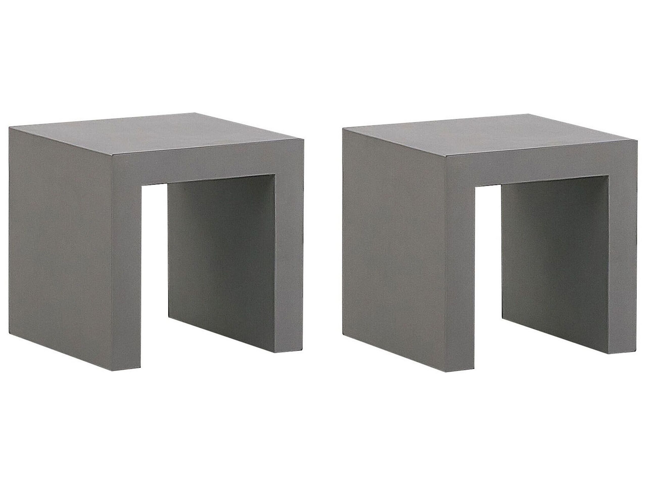 Set of 2 Concrete Garden Stools TARANTO
