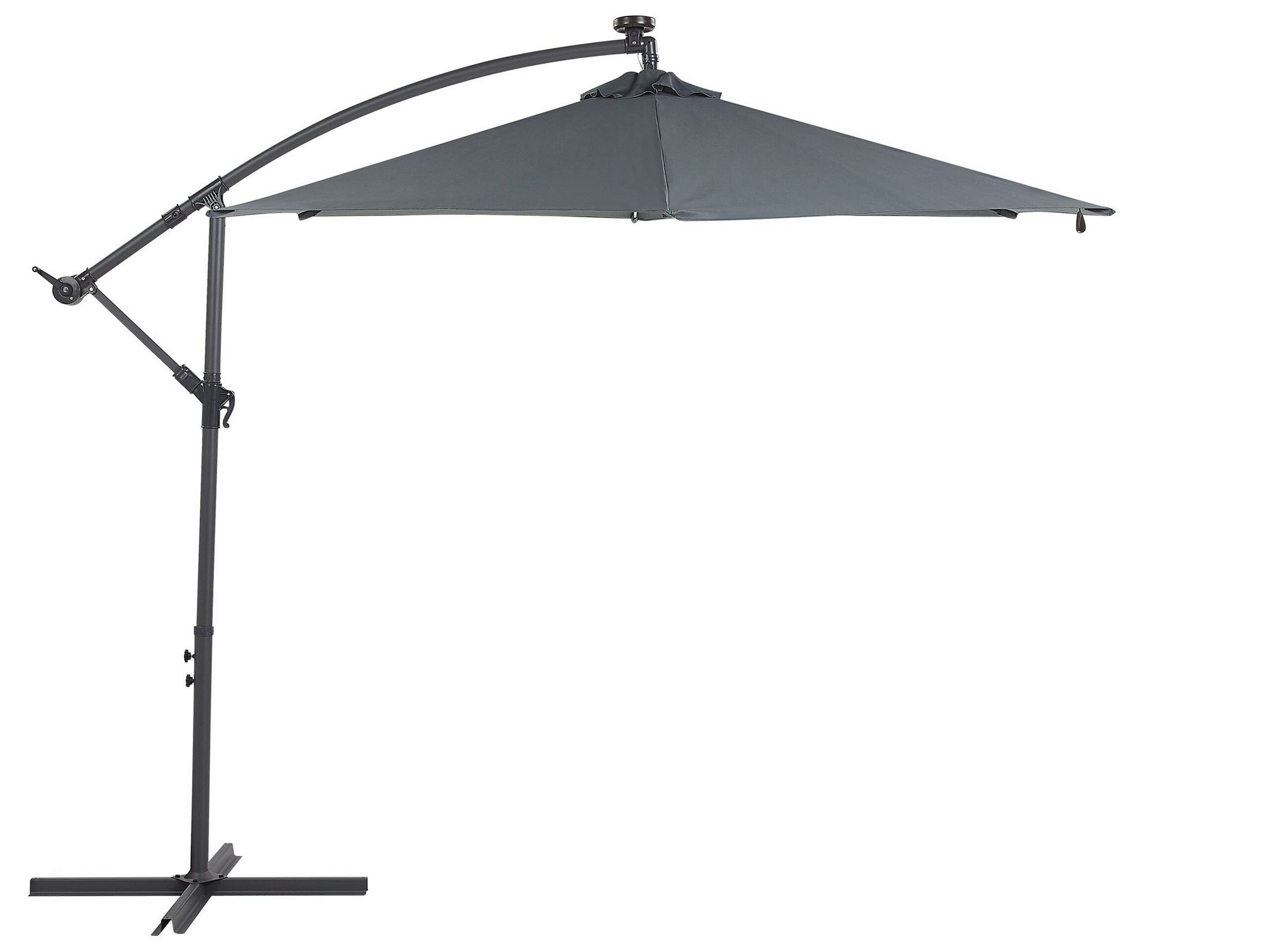 Cantilever Garden Parasol with LED Lights 2.85 m Grey CORVAL