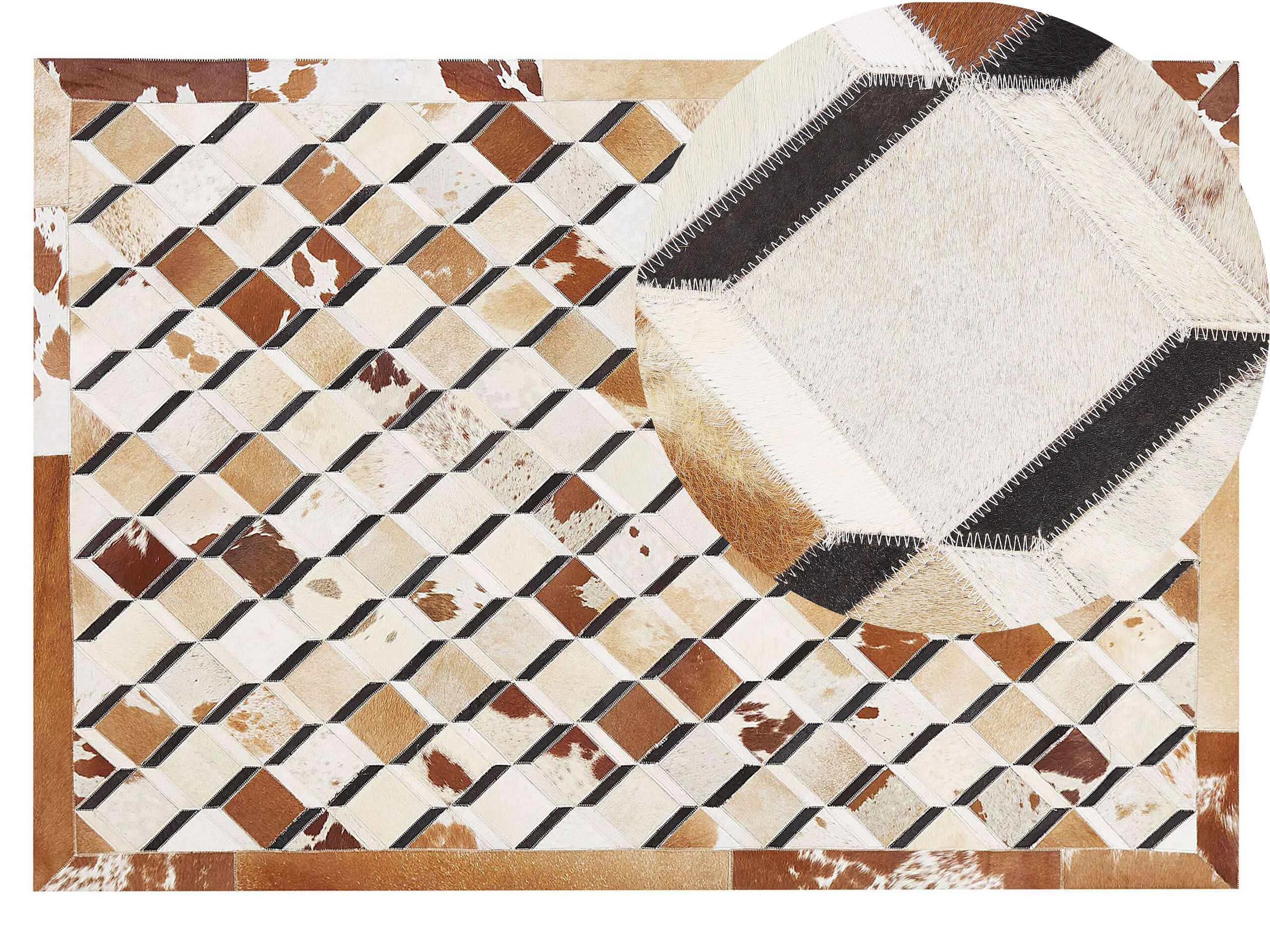 Cowhide Area Rug 140x200cm Brown