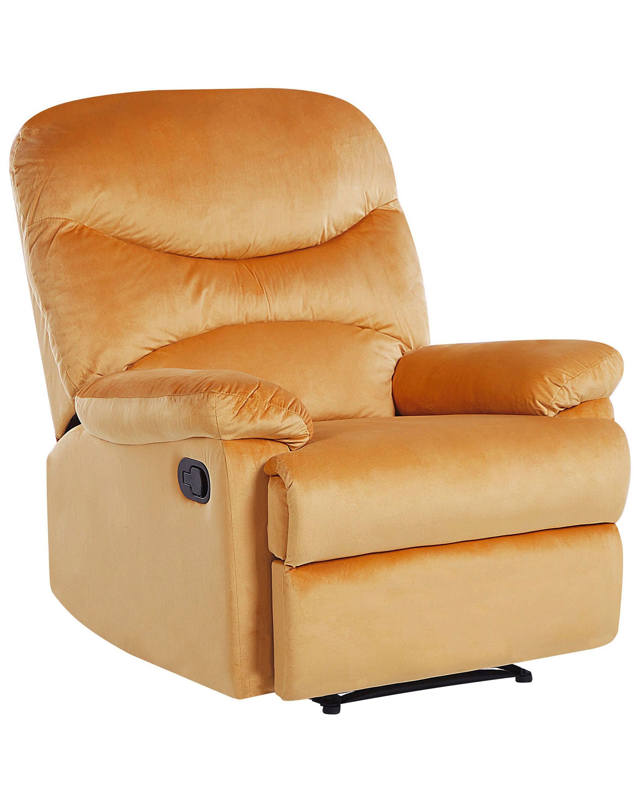 Velvet Recliner Chair Yellow ESLOV