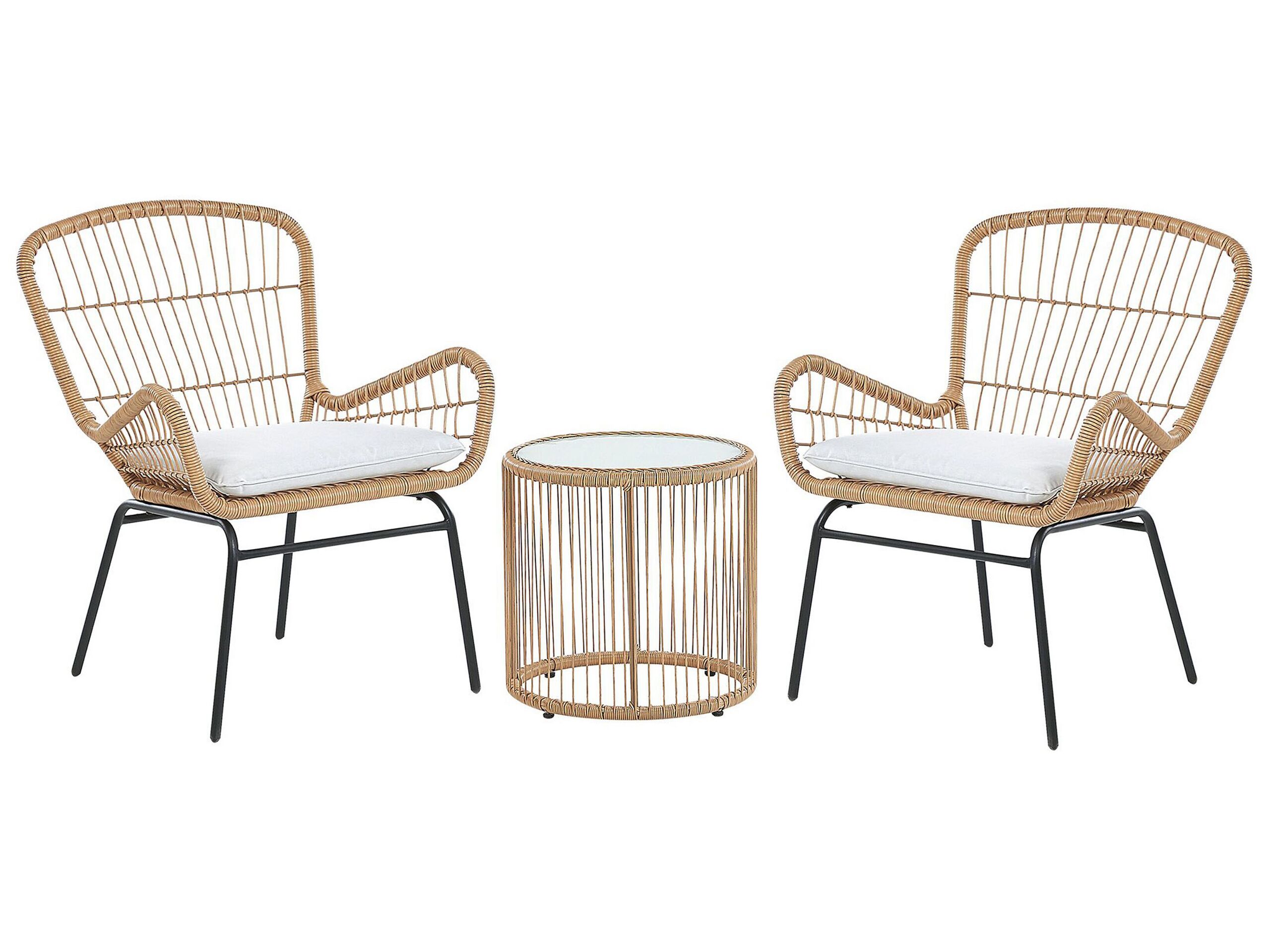 PE Rattan Bistro Set Natural LABICO