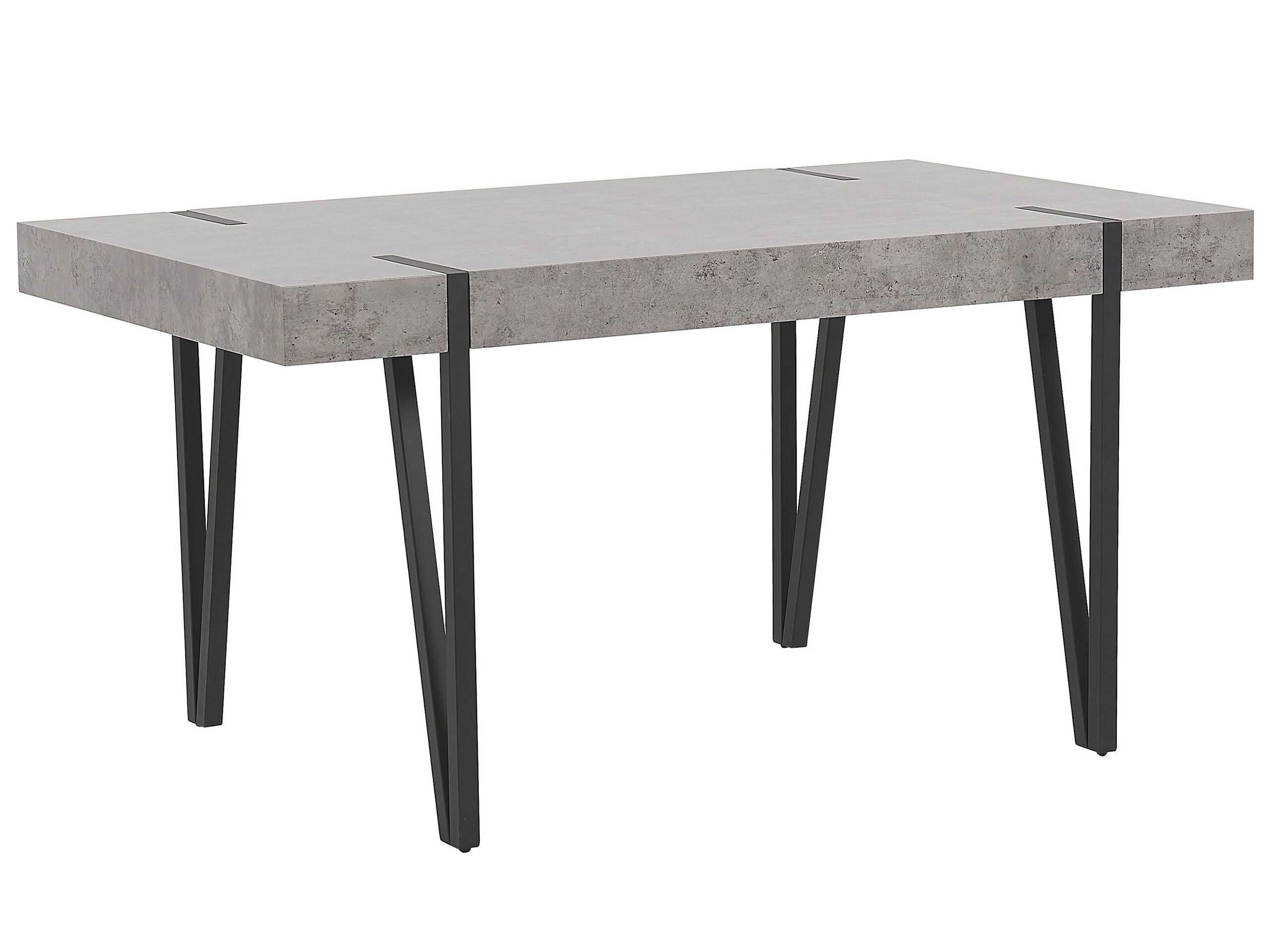Dining Table 150 x 90 cm Concrete Effect with Black ADENA