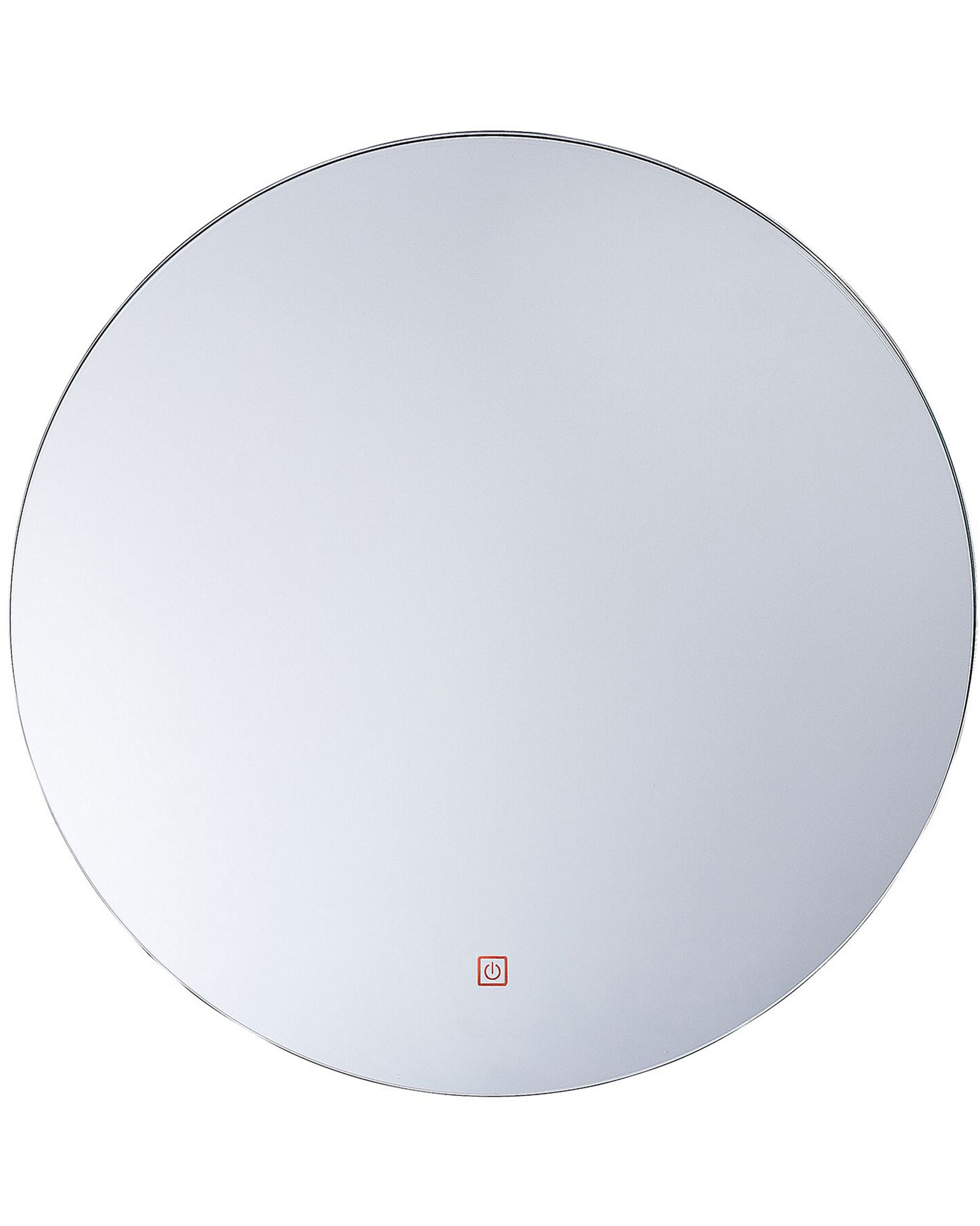 Round LED Wall Mirror 60cm Silver