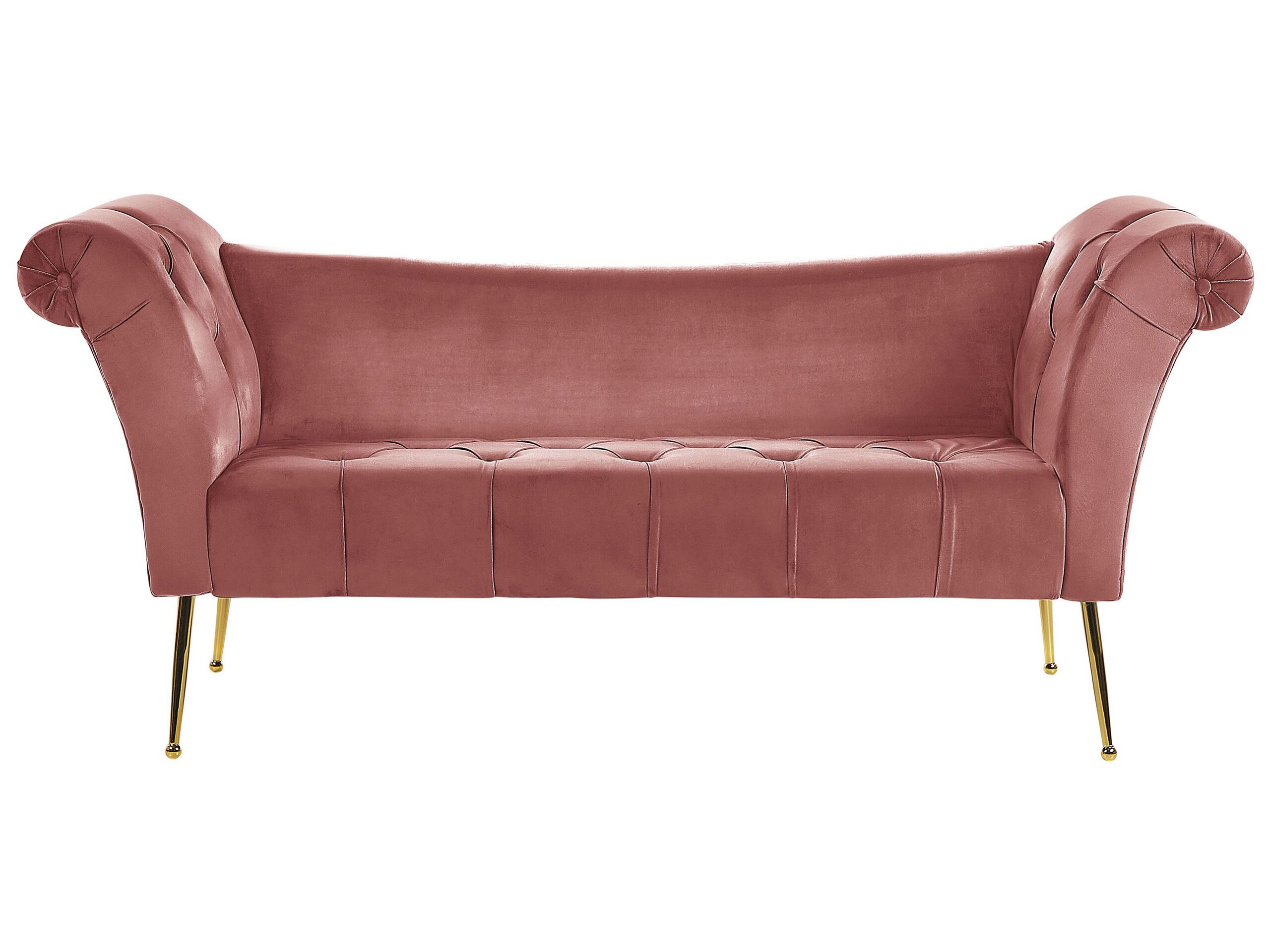 Velvet Chaise Lounge Pink NANTILLY