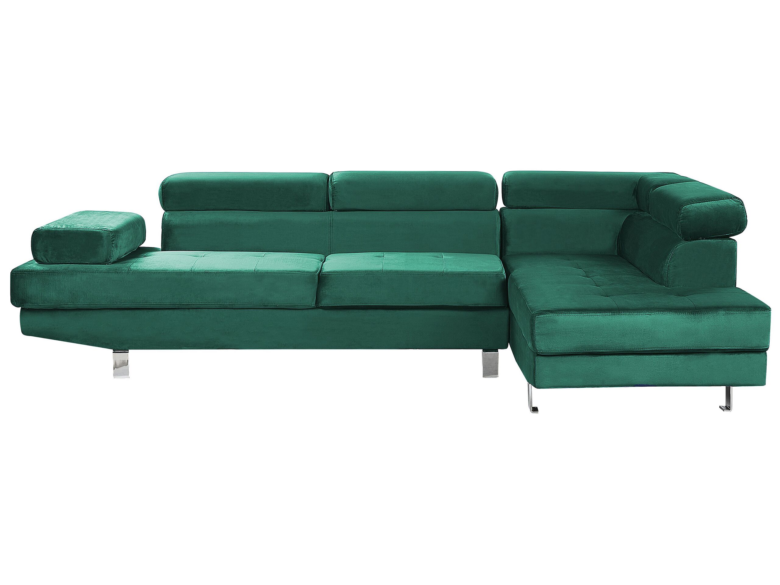 Left Hand Corner Velvet Sofa Green NORREA