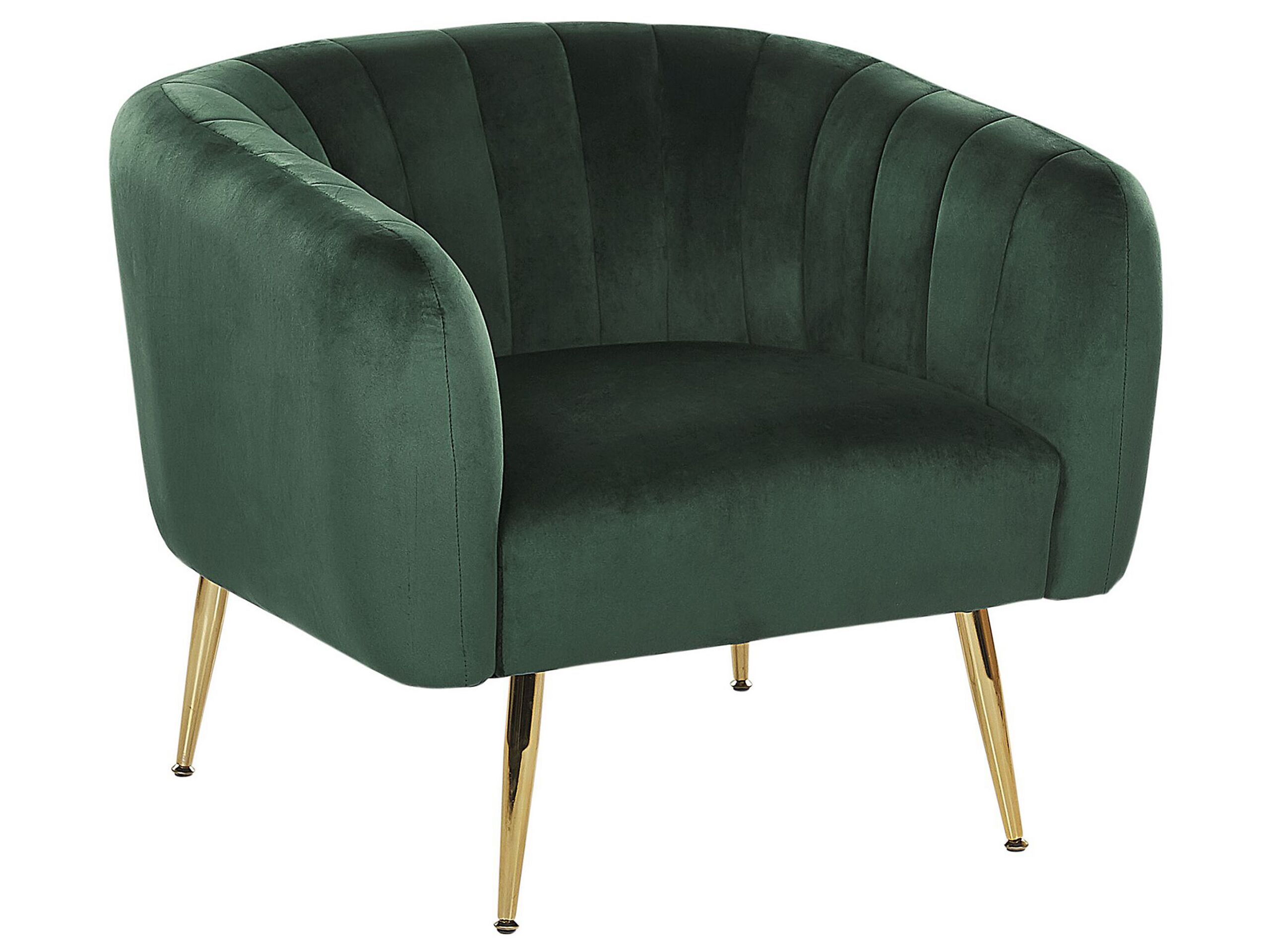Velvet Armchair Green LACONIA
