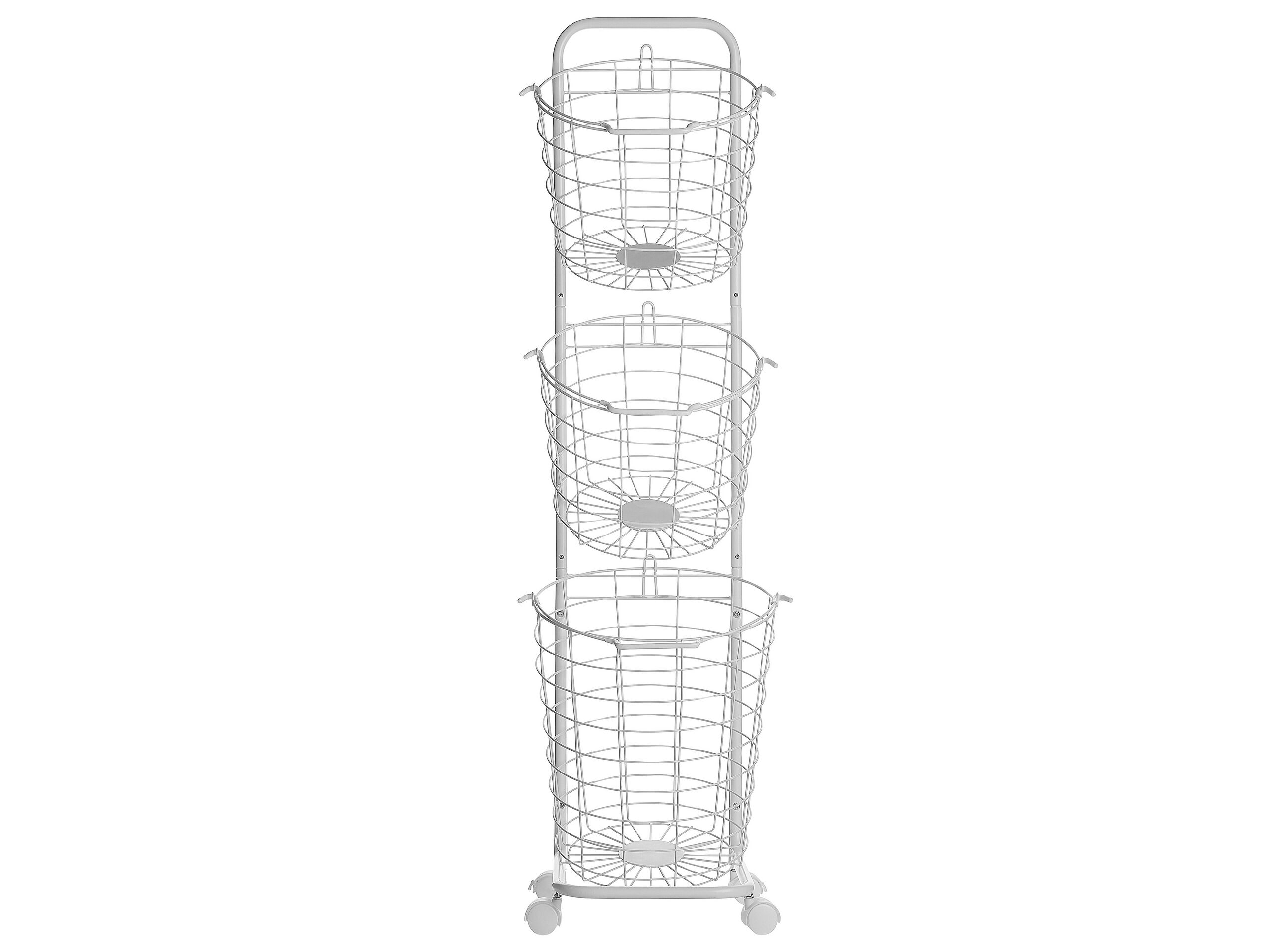 3 Tier Metal Wire Basket Stand White