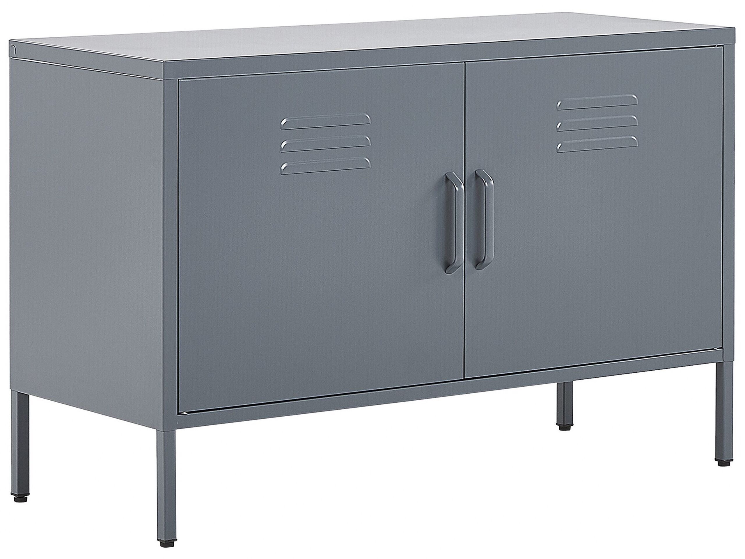 2 Door Metal Sideboard Grey URIA