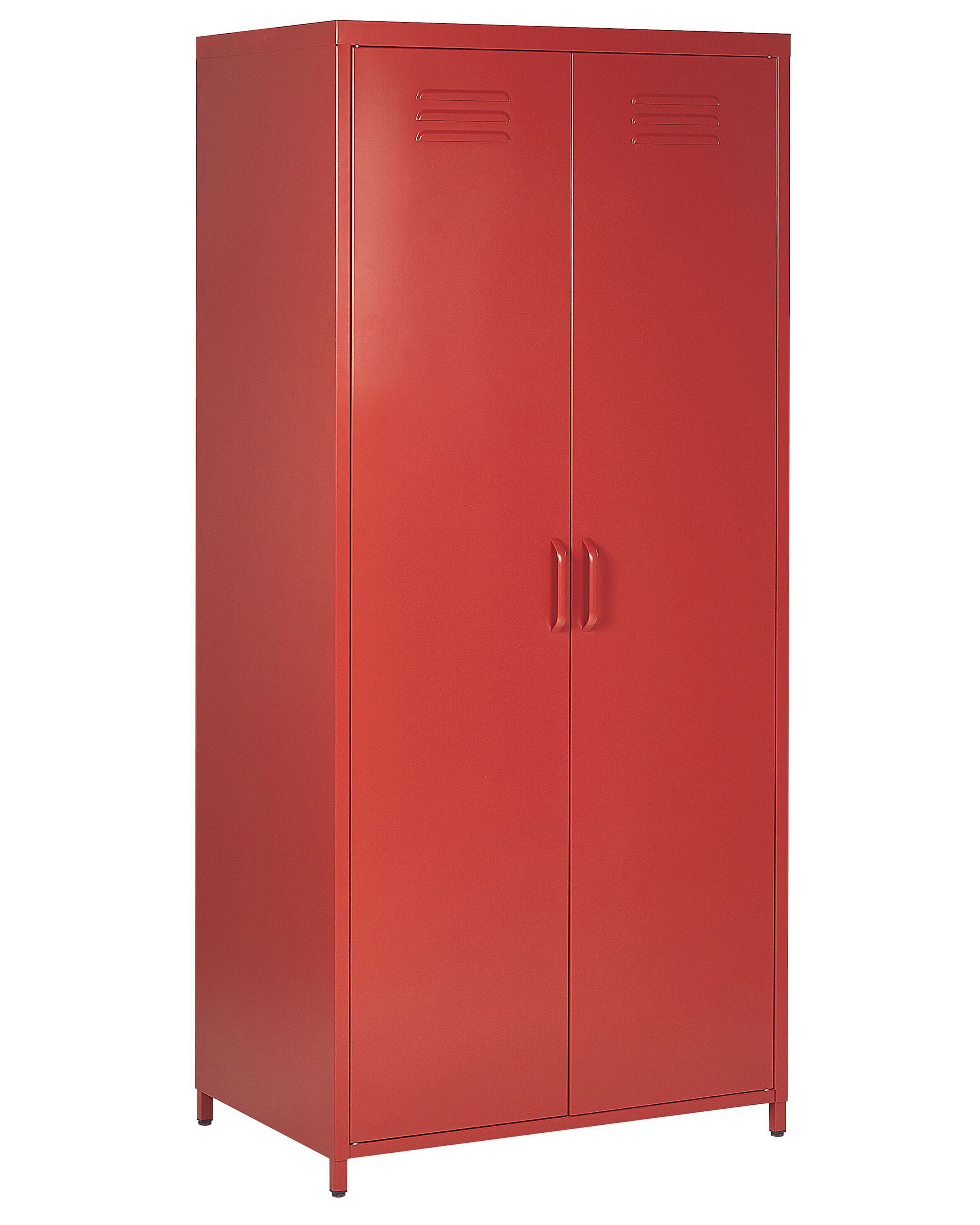 2 Door Metal Storage Cabinet Red VARNA