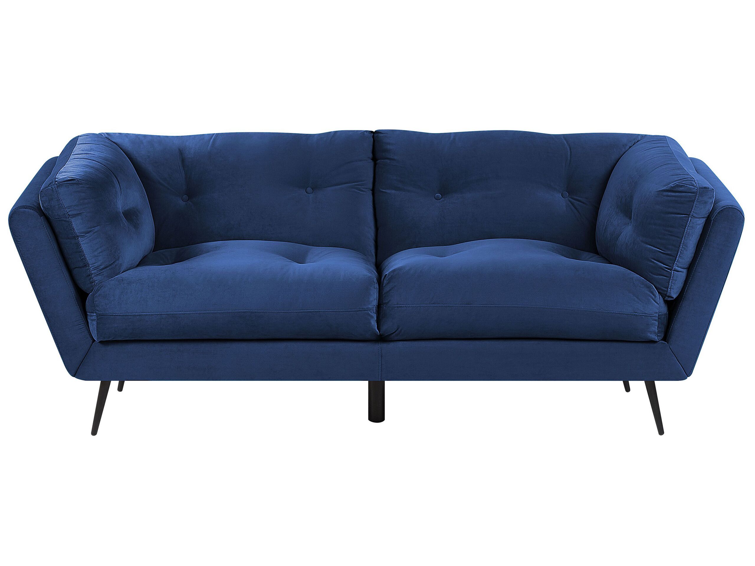 3 Seater Velvet Sofa Blue LENVIK