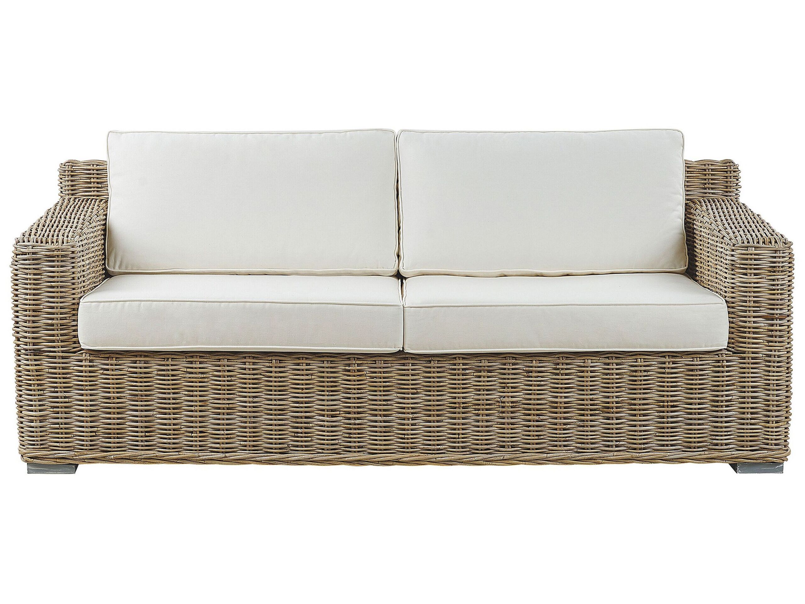 2 Seater Rattan Garden Sofa Natural ARDEA