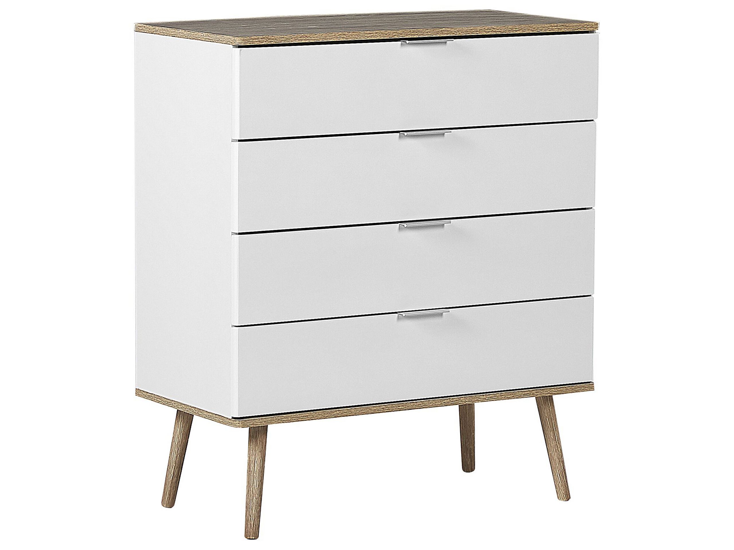KINSTON White Chest of Drawers - Medium-sized, 4 Drawers