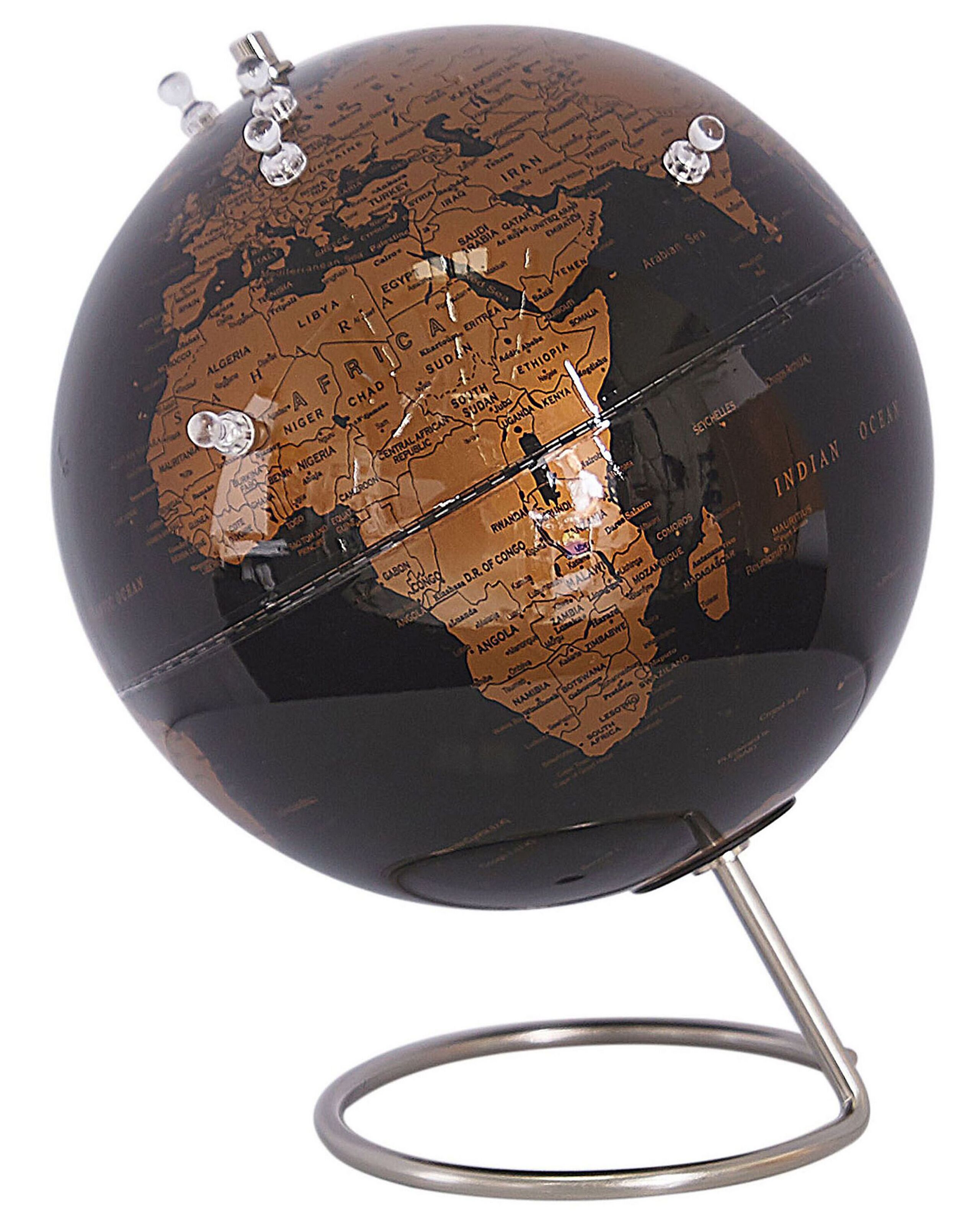 Decorative Globe with Magnets 29cm Black and Copper