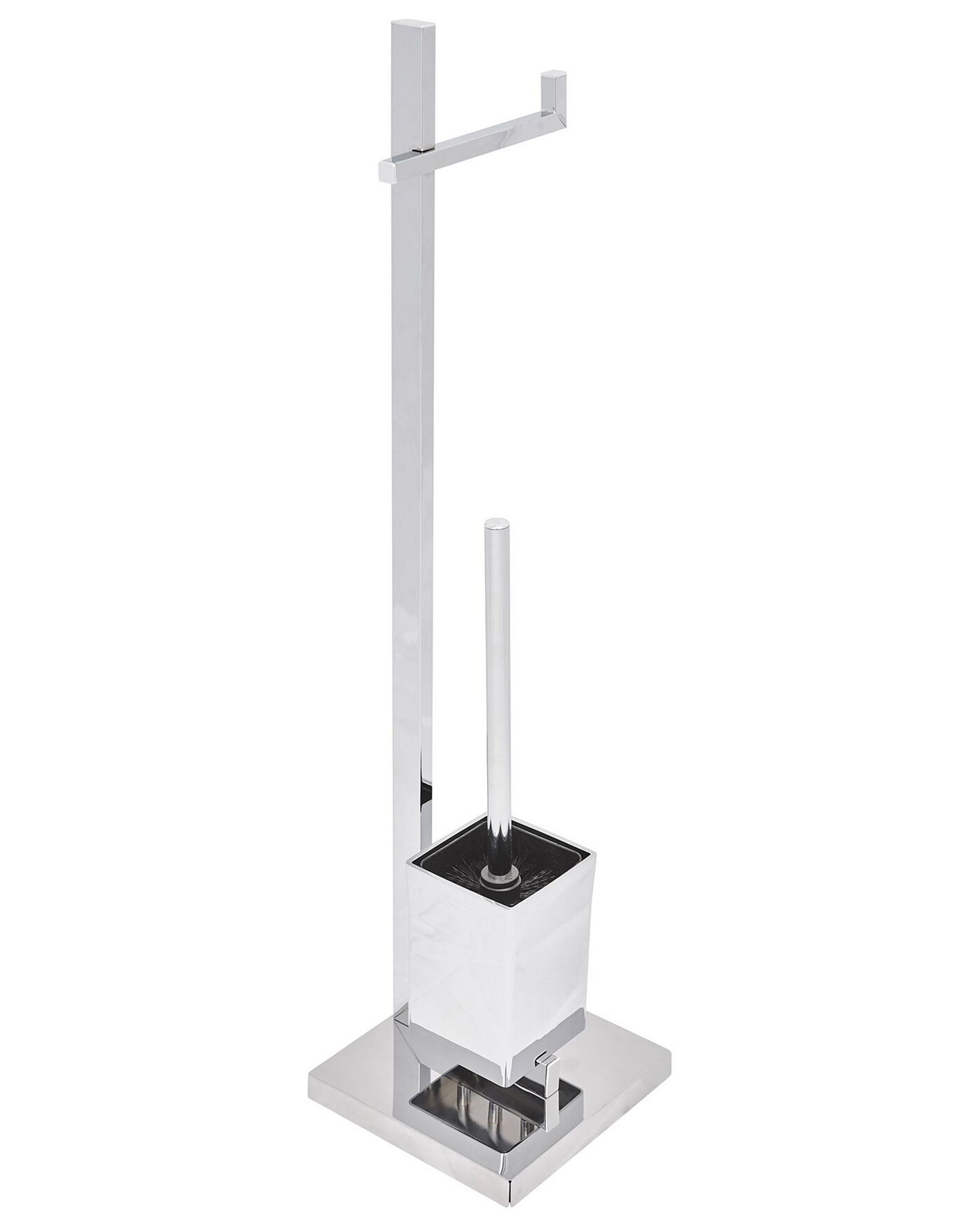 Freestanding Toilet Paper and Brush Holder Silver ULAPES