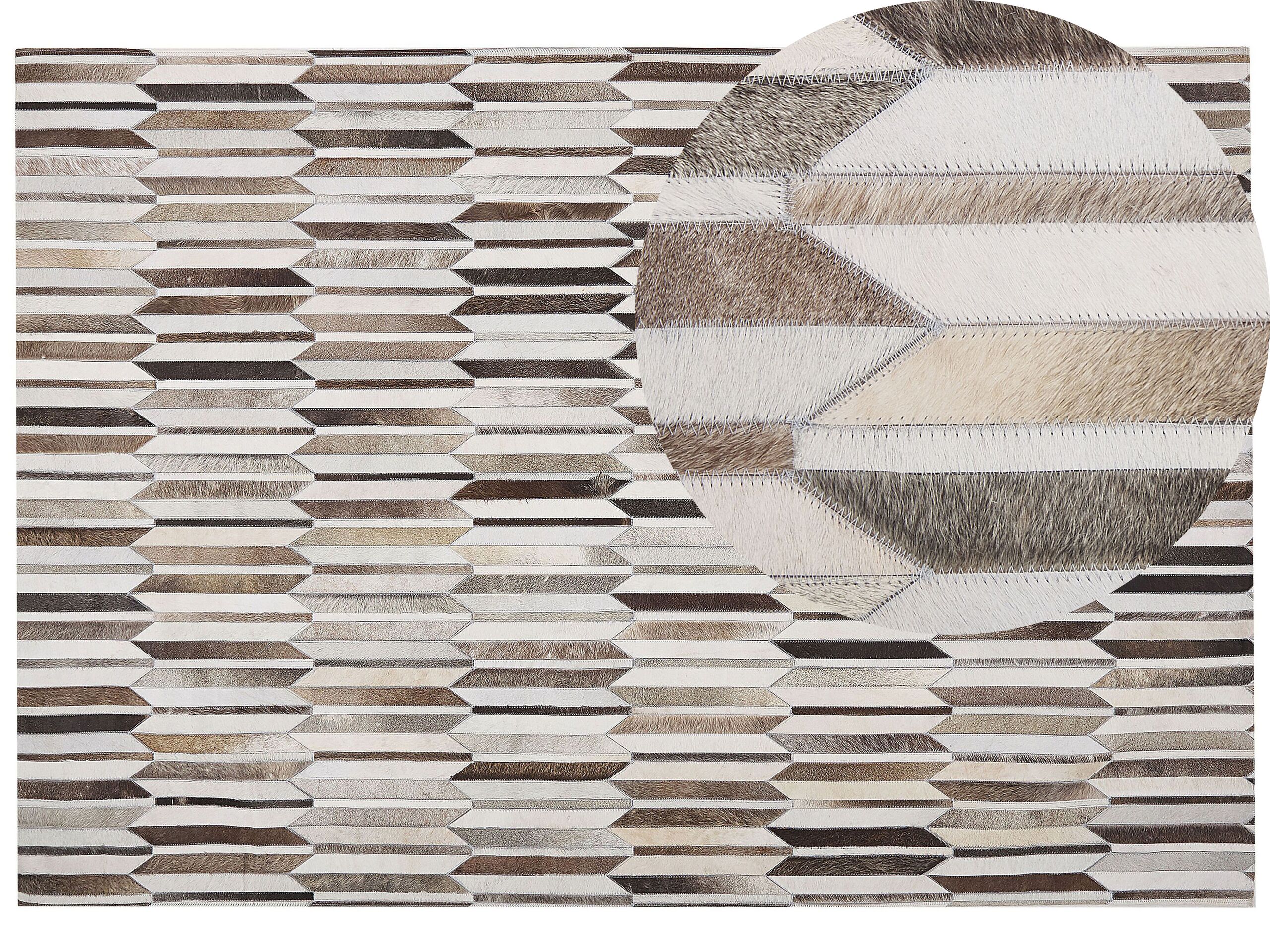 Cowhide Area Rug 160x230cm Brown and Beige