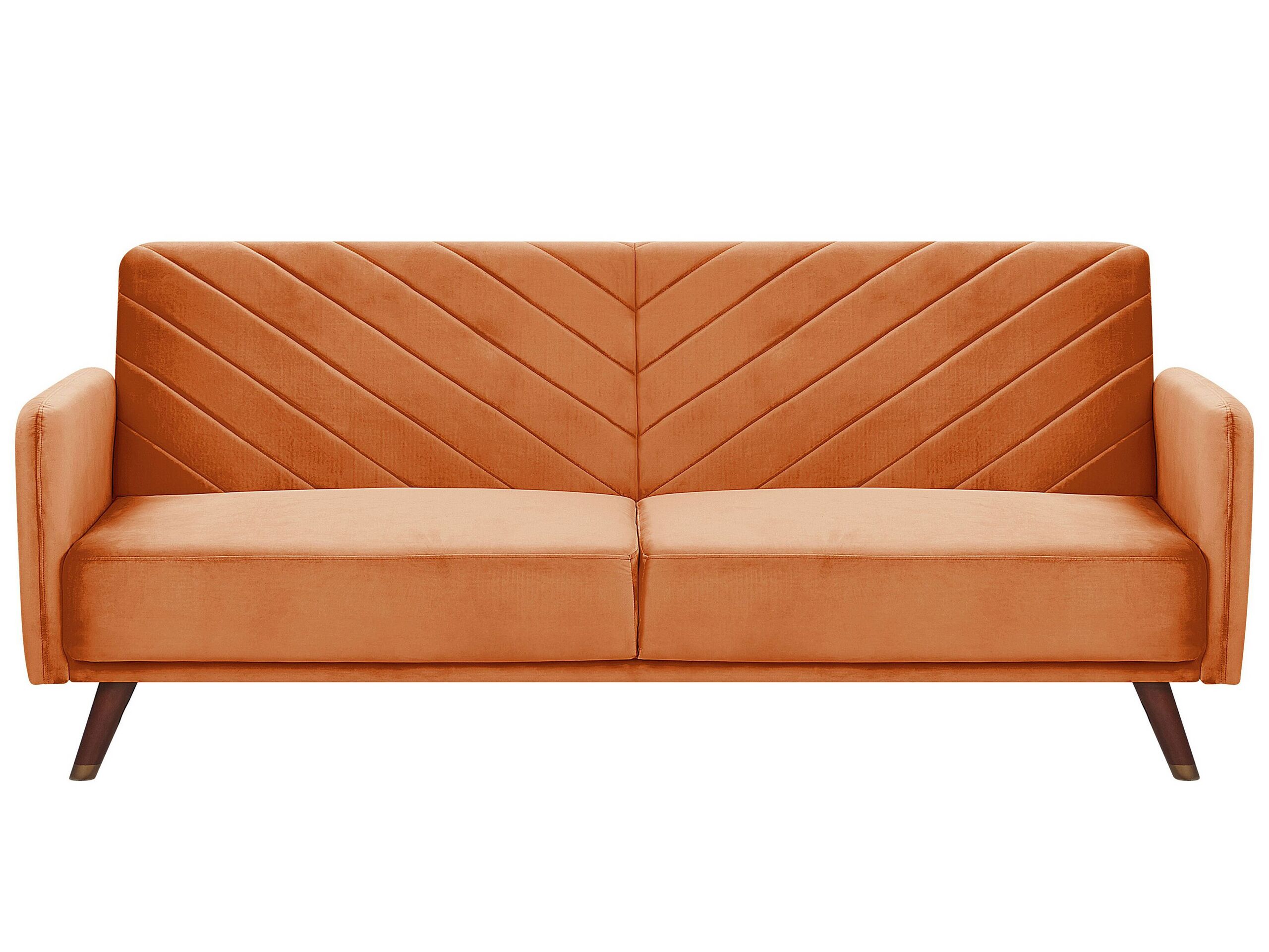 Velvet Fabric Sofa Bed Orange SENJA