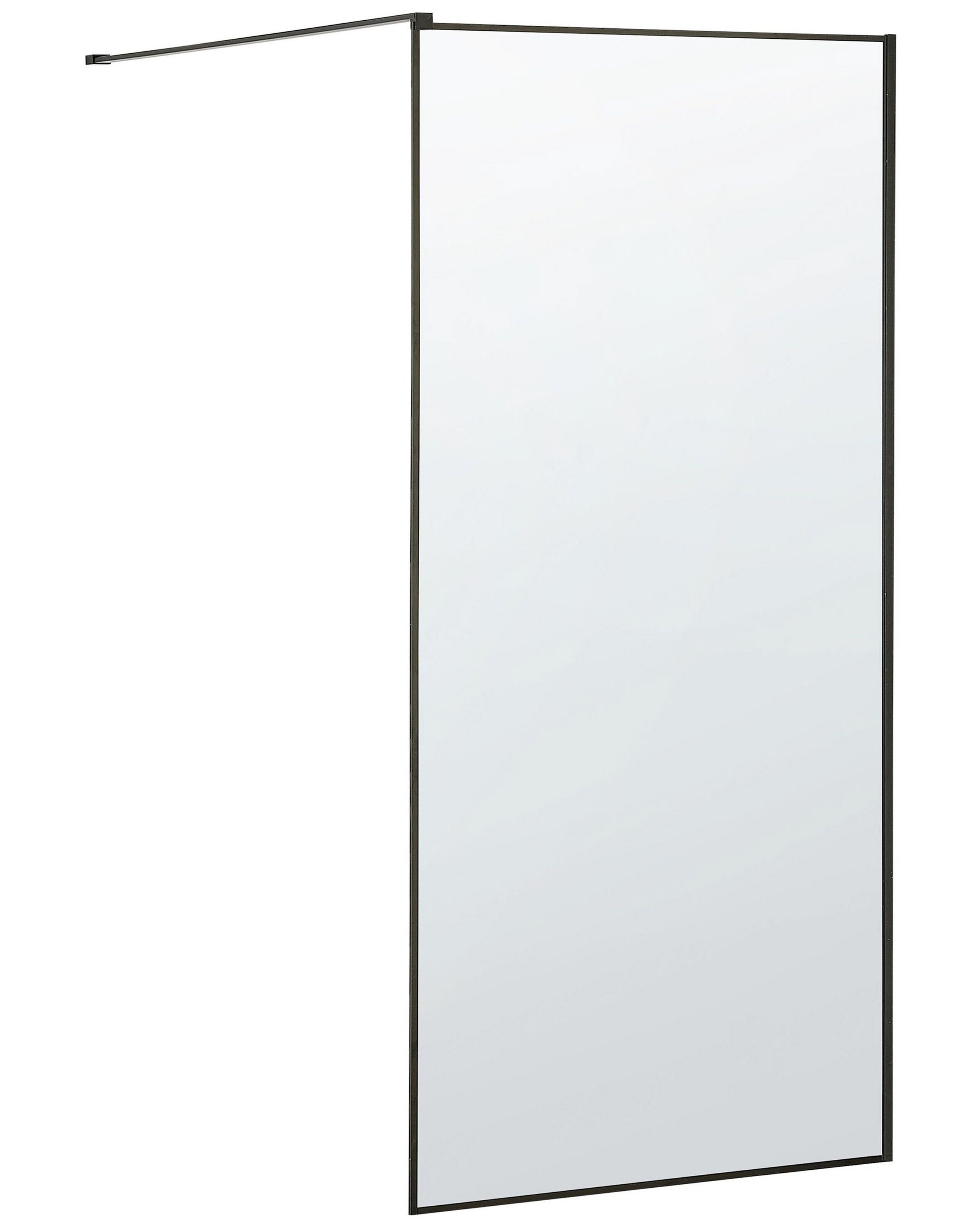 Tempered Glass Shower Screen 90 x 190 cm Black WASPAM