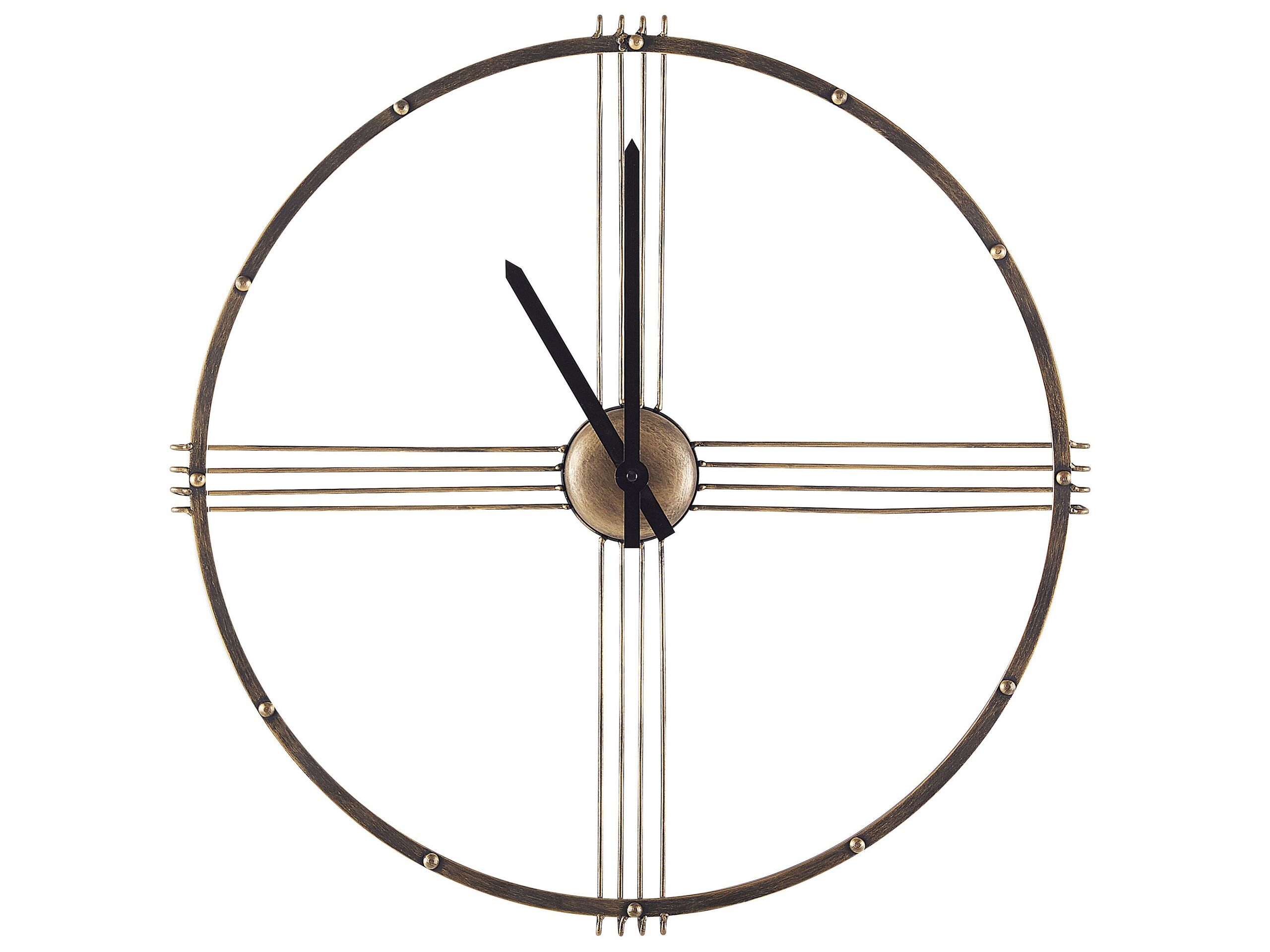 Iron Skeleton Wall Clock 64cm Gold