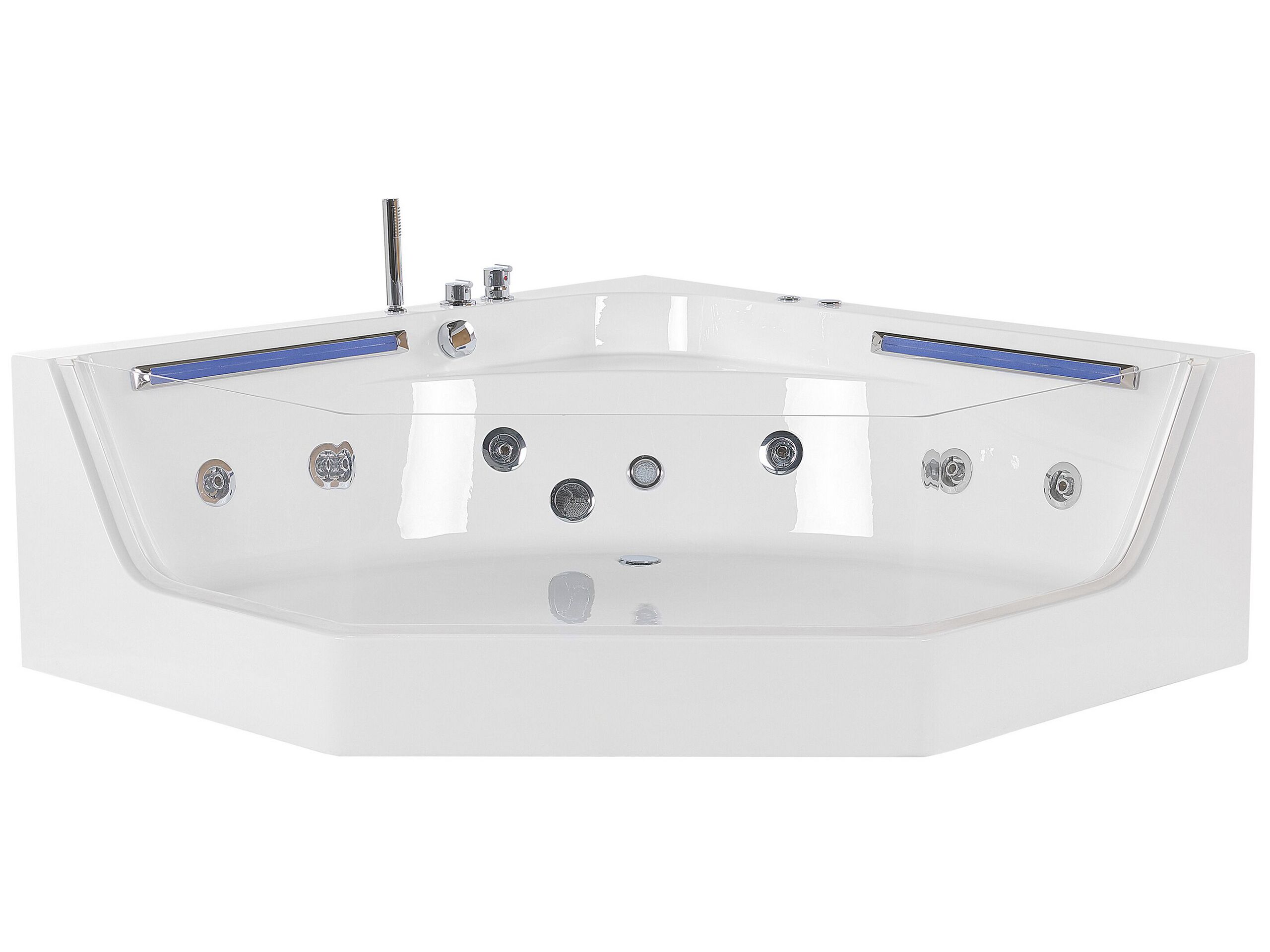 Whirlpool Bath with LED 2110 x 1500 mm White CACERES